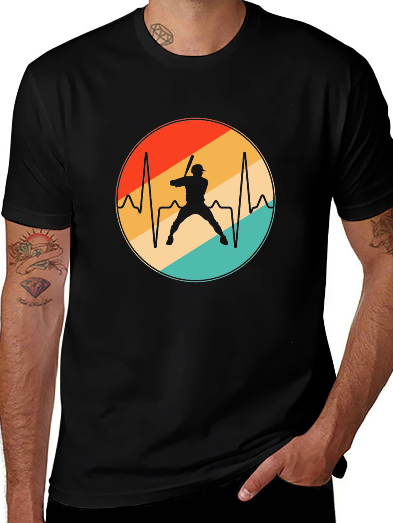Variant 15 of Baseball Heartbeat Tee - Vintage Style