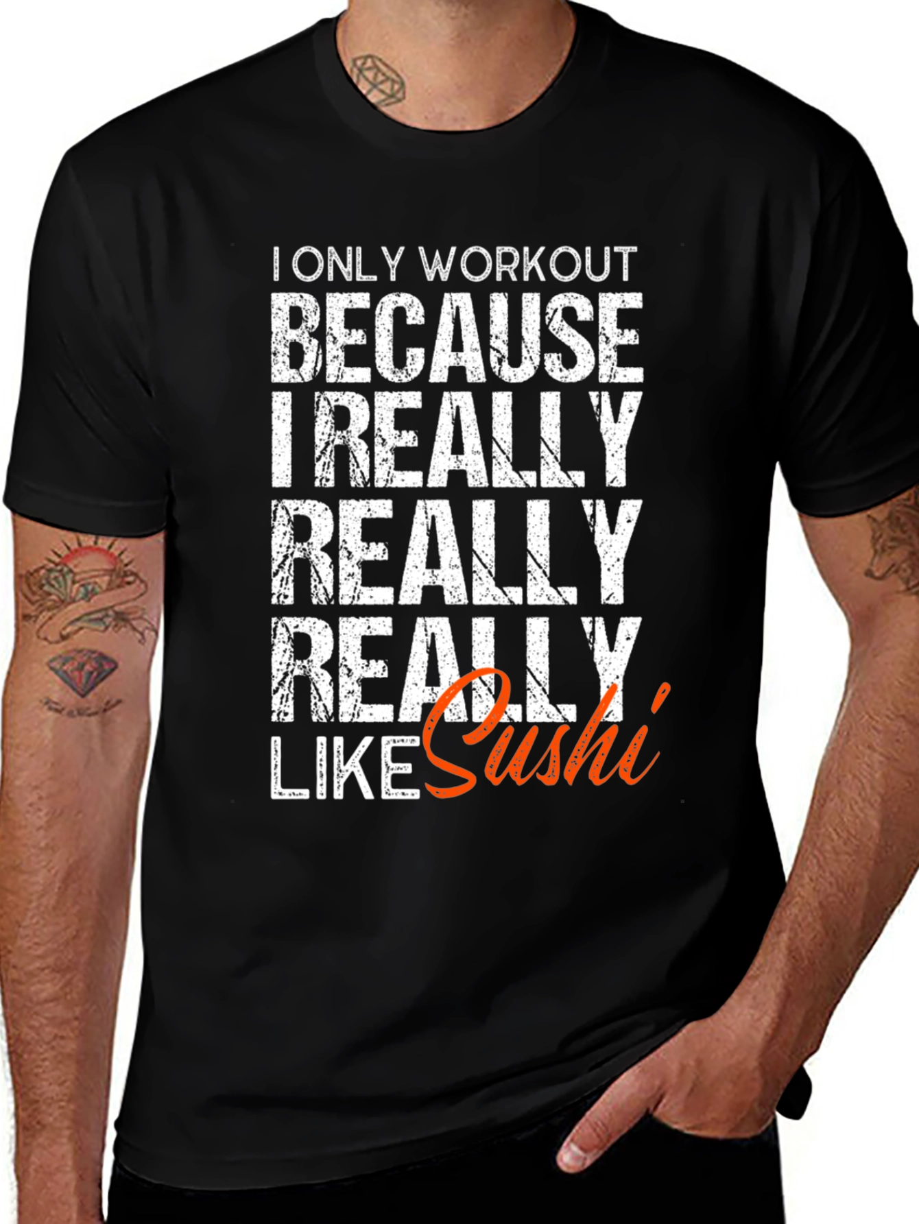 Variant 11 of Sushi Lover Workout T-Shirt - Funny Gym Tee