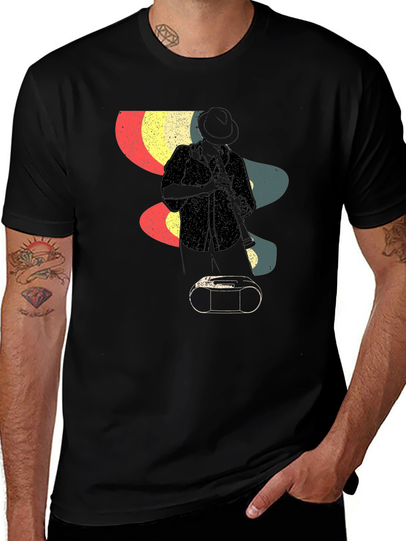 Variant 5 of Retro Saxophone T-Shirt - Cool Musician Tee