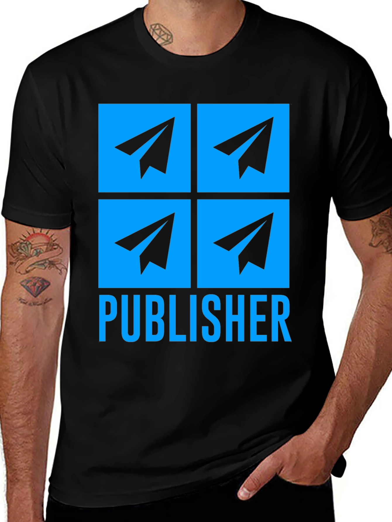 Variant 8 of Publisher Paper Plane Graphic T-Shirt - Black