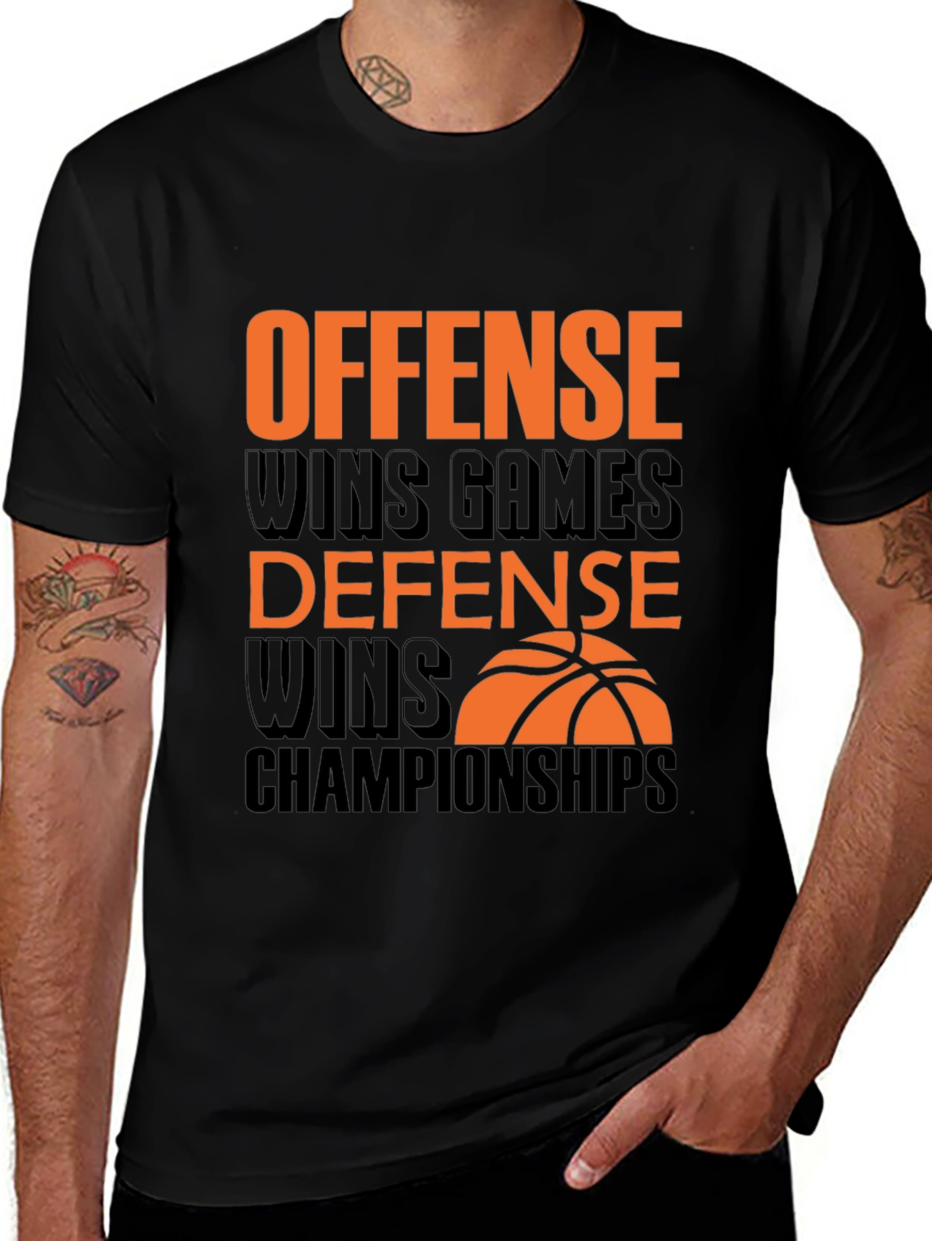 Offense & Defense Basketball Graphic Tee
