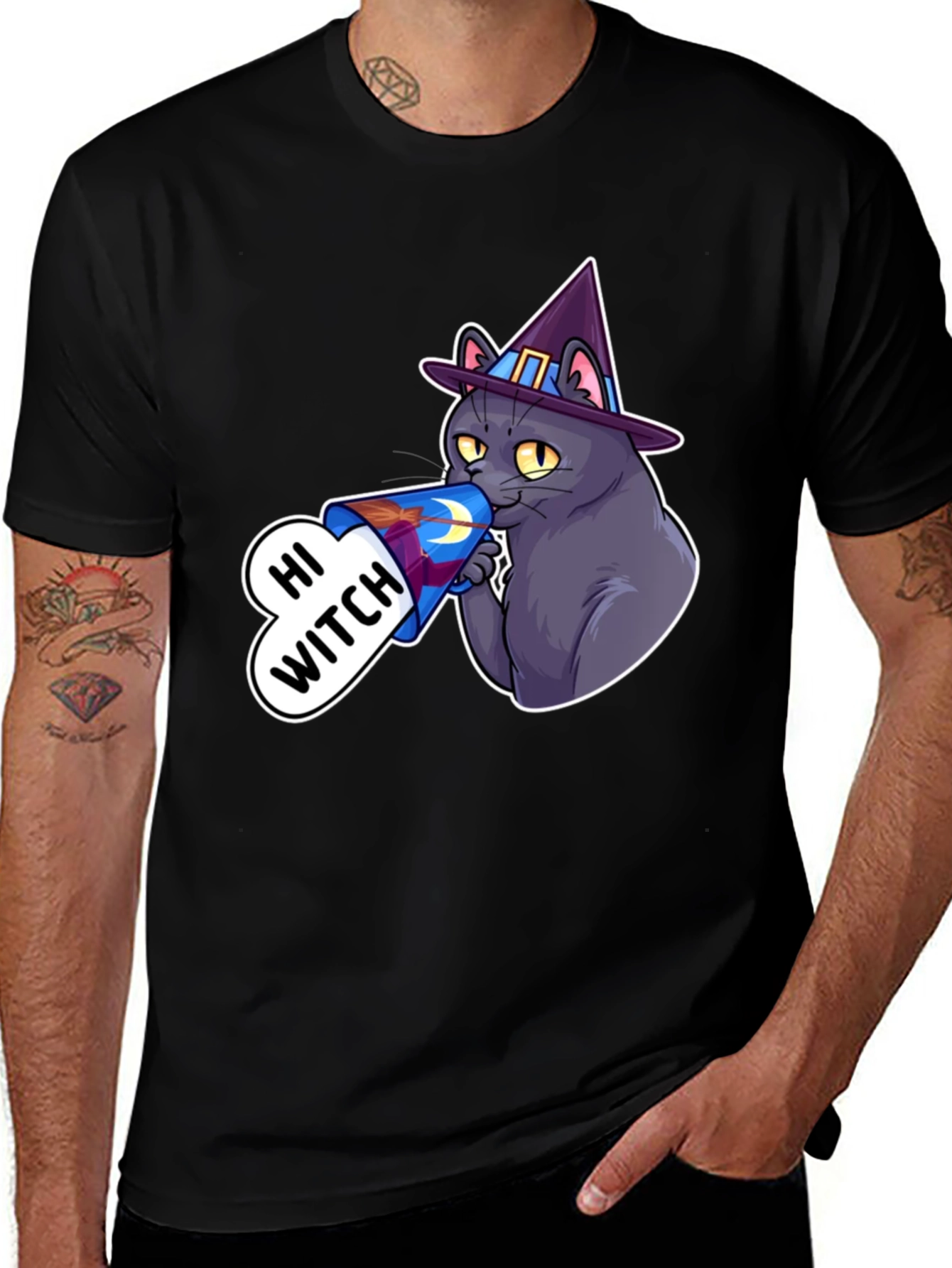 Variant 21 of Hi Witch Cat T-Shirt - Halloween Apparel