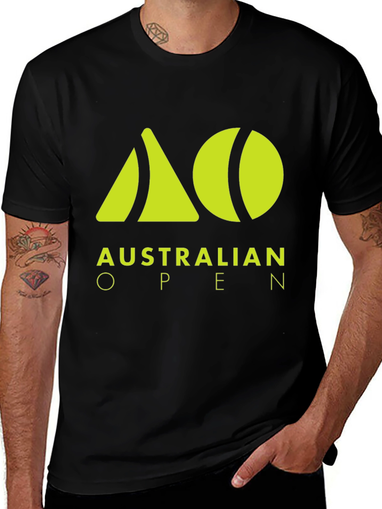 Australian Open Black T-Shirt - Tennis Fan Apparel