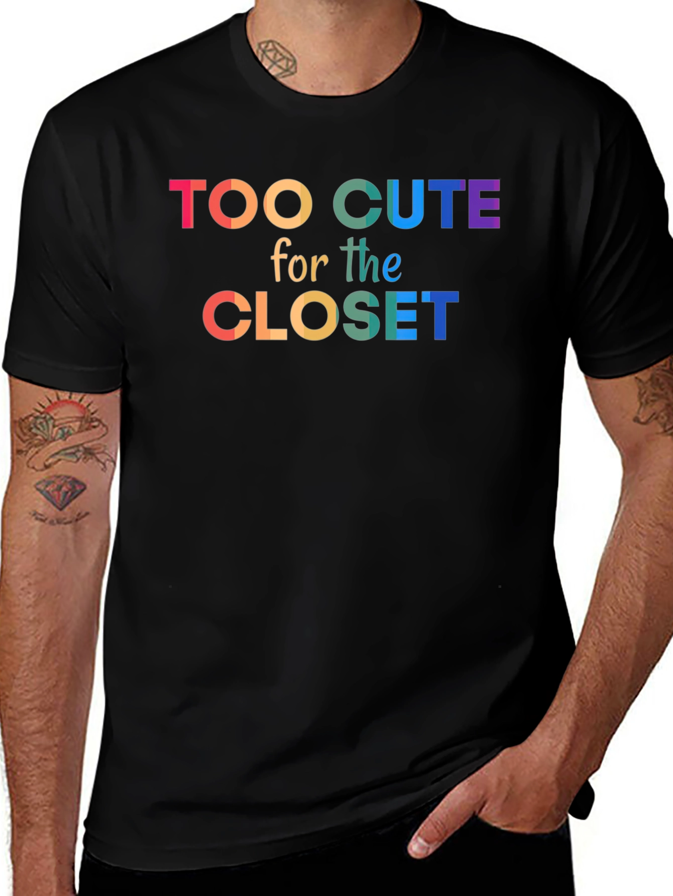 Variant 9 of Too Cute For The Closet Pride T-Shirt
