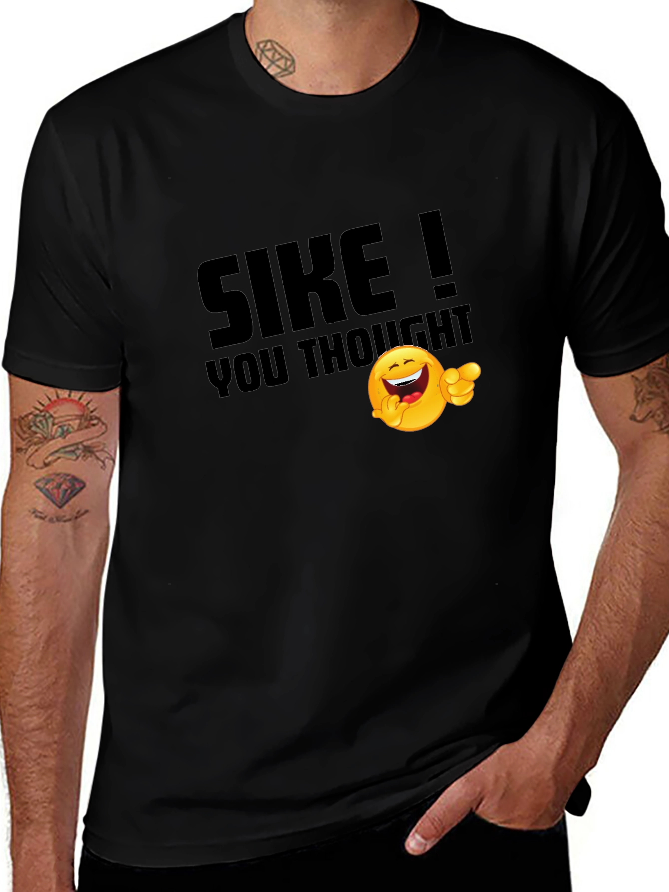 Variant 12 of SIKE! Graphic Tee - You Thought! Emoji T-Shirt