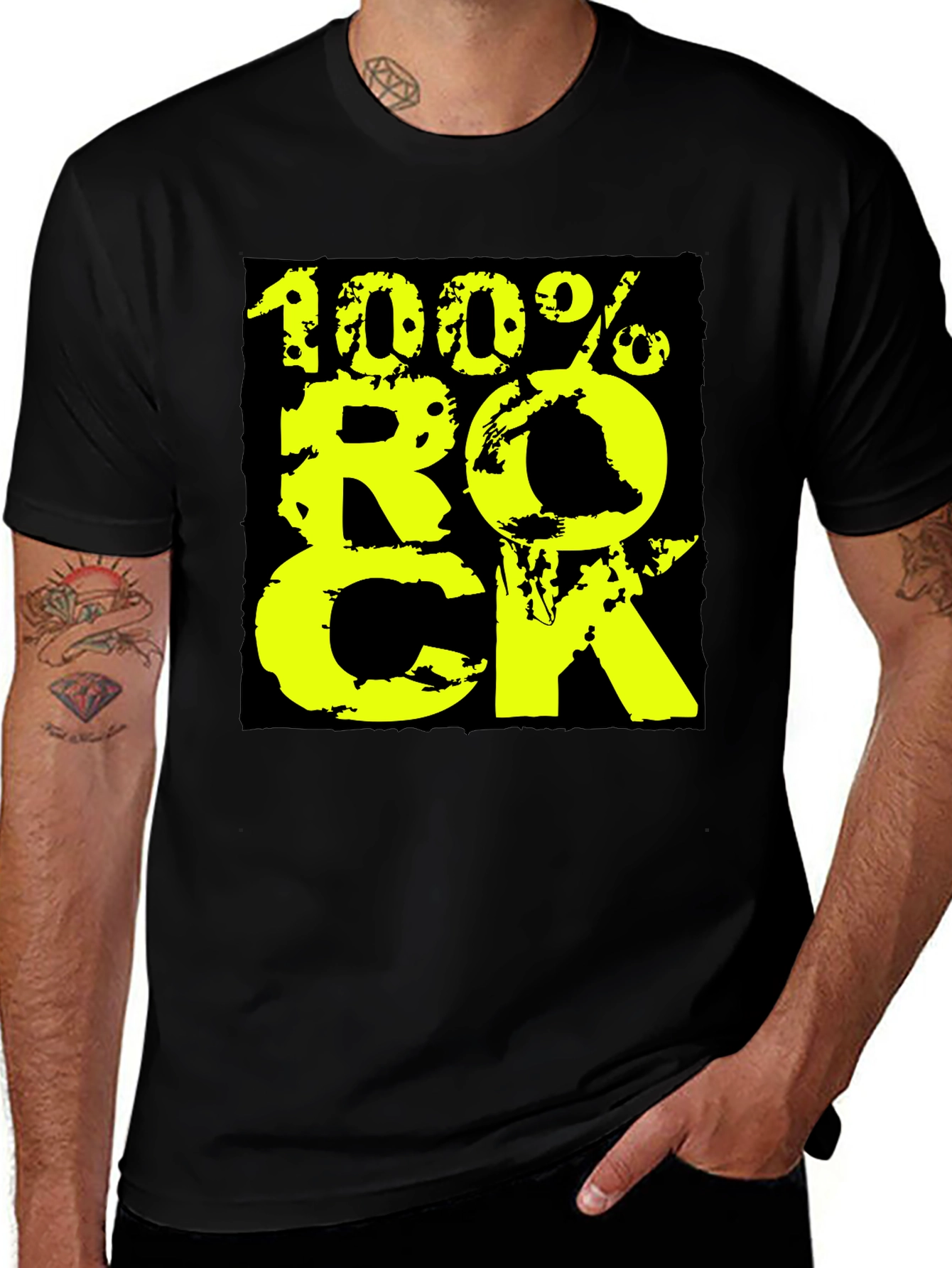 100% Rock Graphic Tee - Black