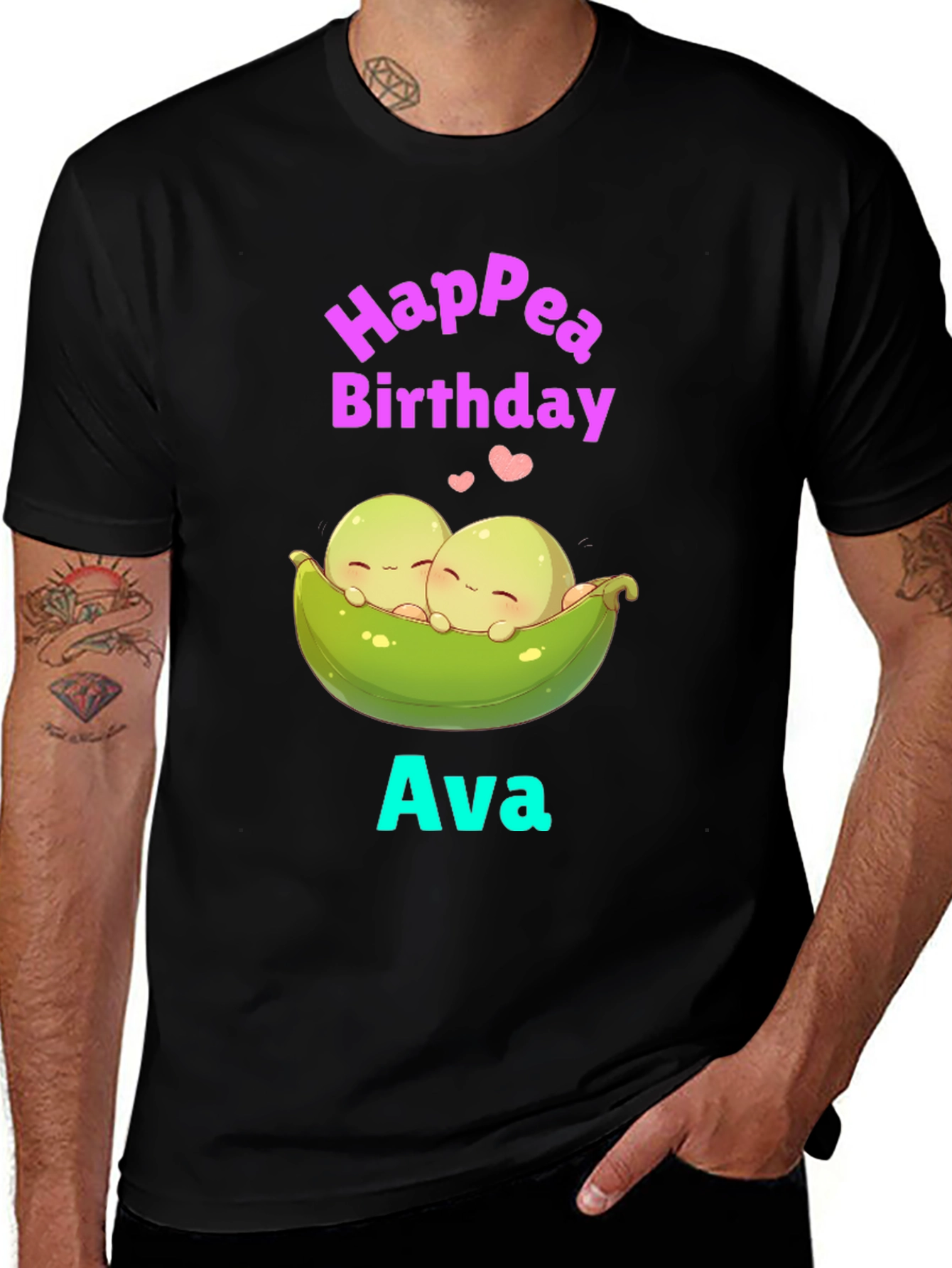 Variant 23 of Hap-pea Birthday Ava T-Shirt, Cute Peas in a Pod Tee