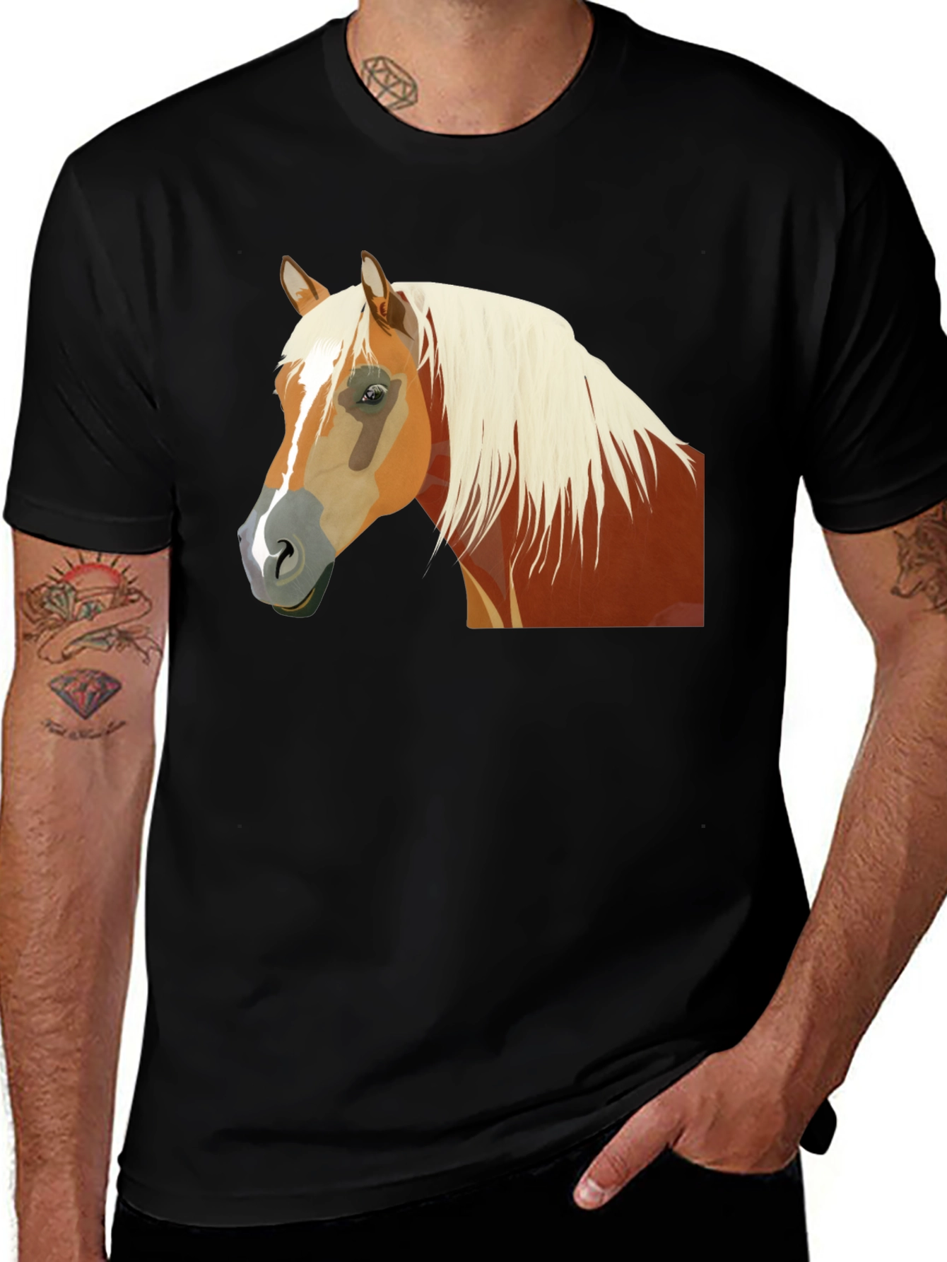 Variant 15 of Horse Graphic Black Tee - Stylish & Unique