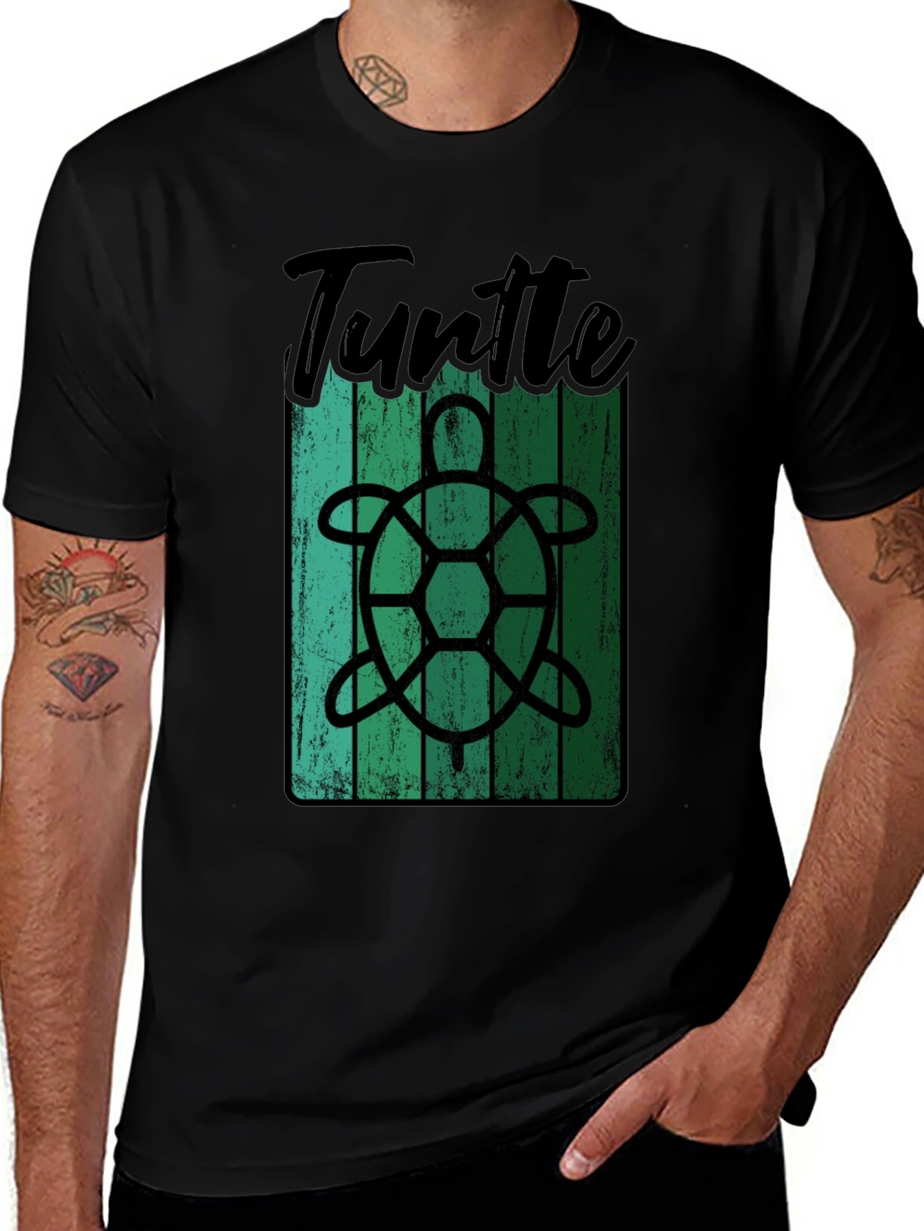 Variant 26 of Vintage Turtle Graphic T-Shirt - Men's Black Tee