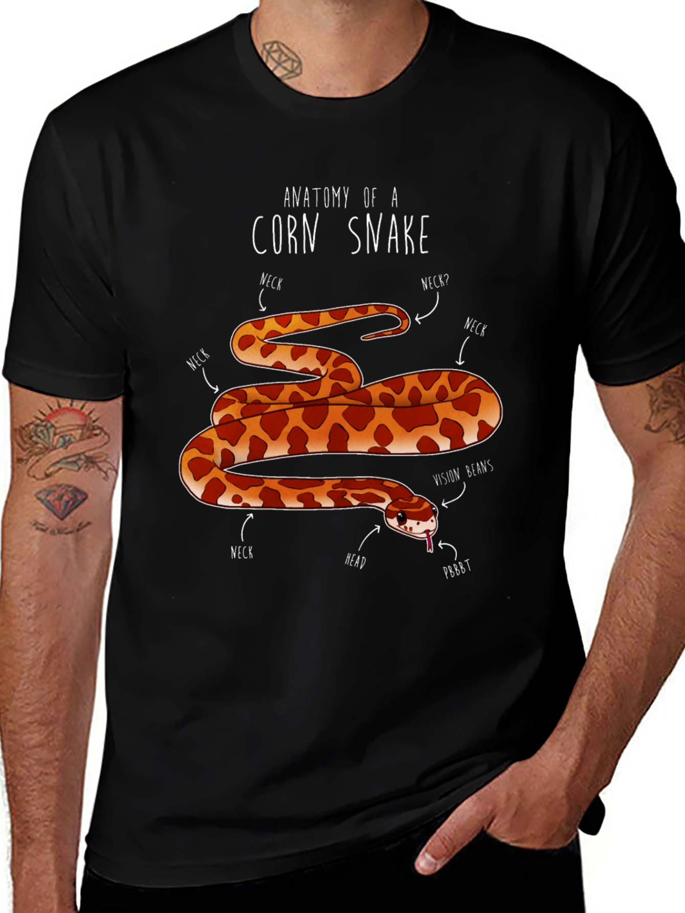 Variant 23 of Anatomy of a Corn Snake T-Shirt - Funny Snake Lover Tee