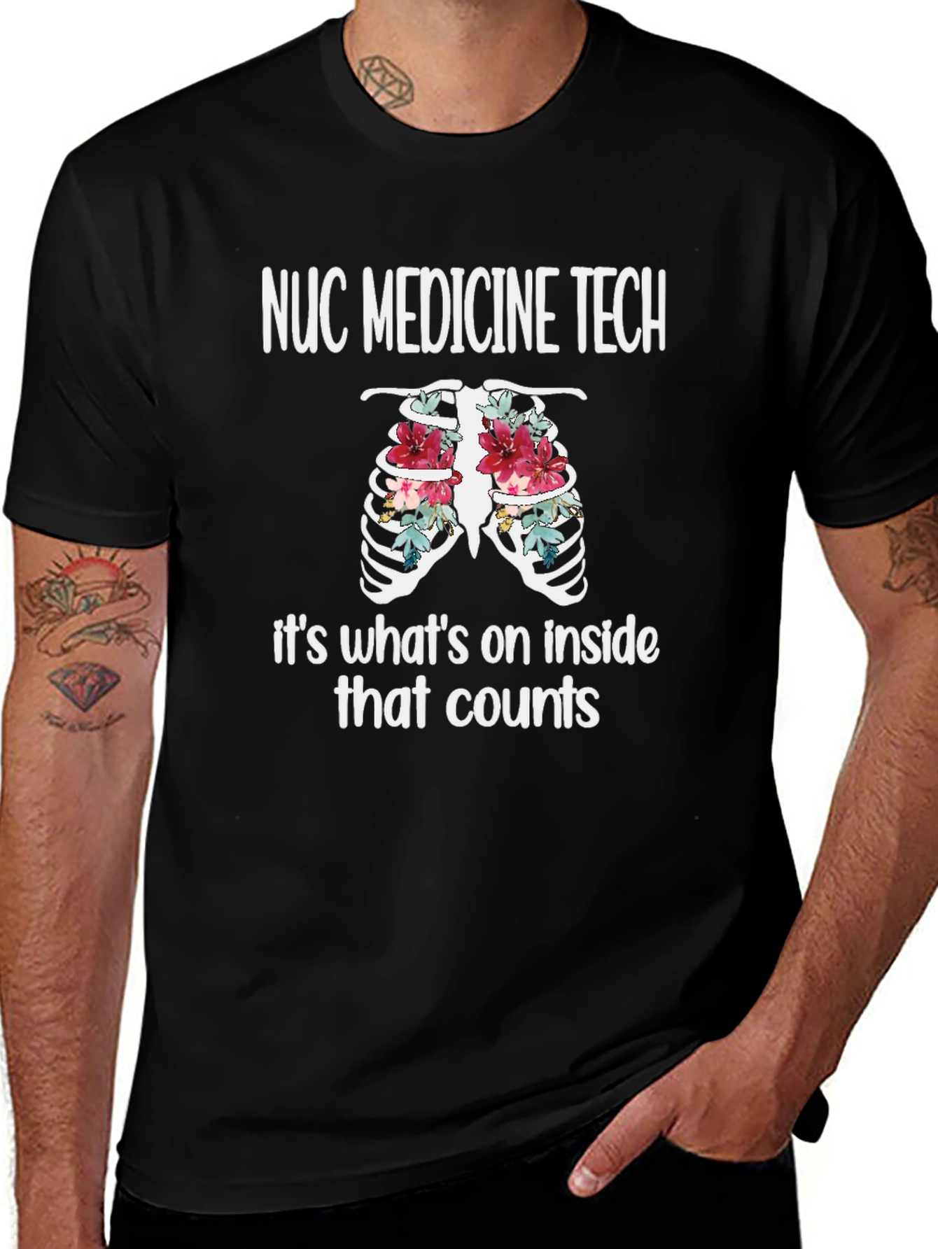 NUC Medicine Tech Floral Ribcage T-Shirt