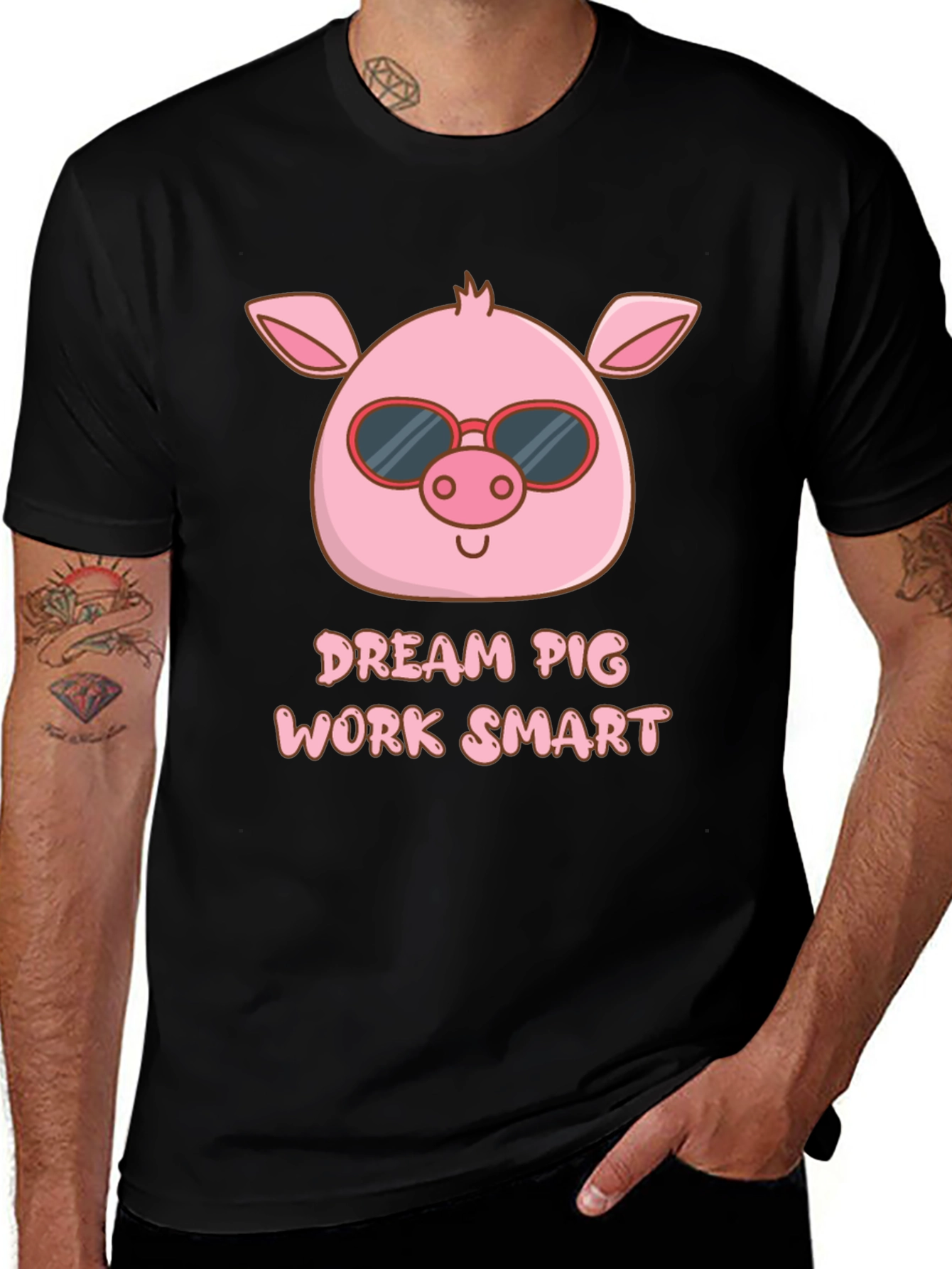 Variant 5 of Dream Pig Work Smart Graphic T-Shirt