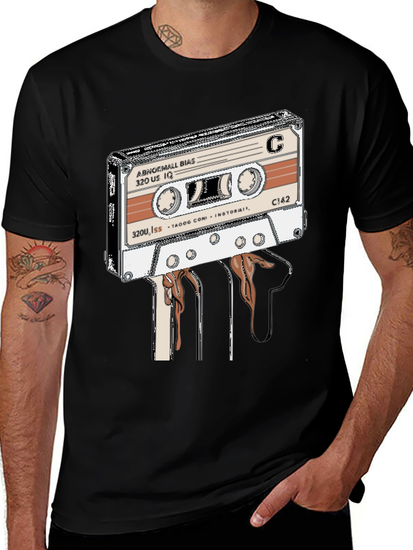 Variant 13 of Retro Cassette Tape Graphic Tee - Black