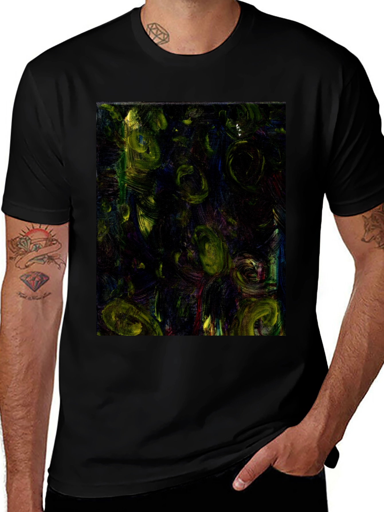 Variant 3 of Abstract Art Print Black T-Shirt