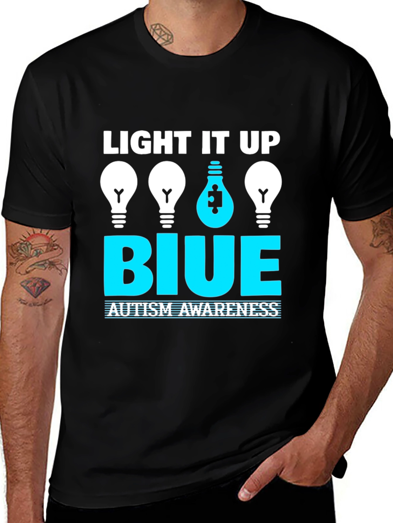 Variant 14 of Autism Awareness T-Shirt - Light It Up Blue