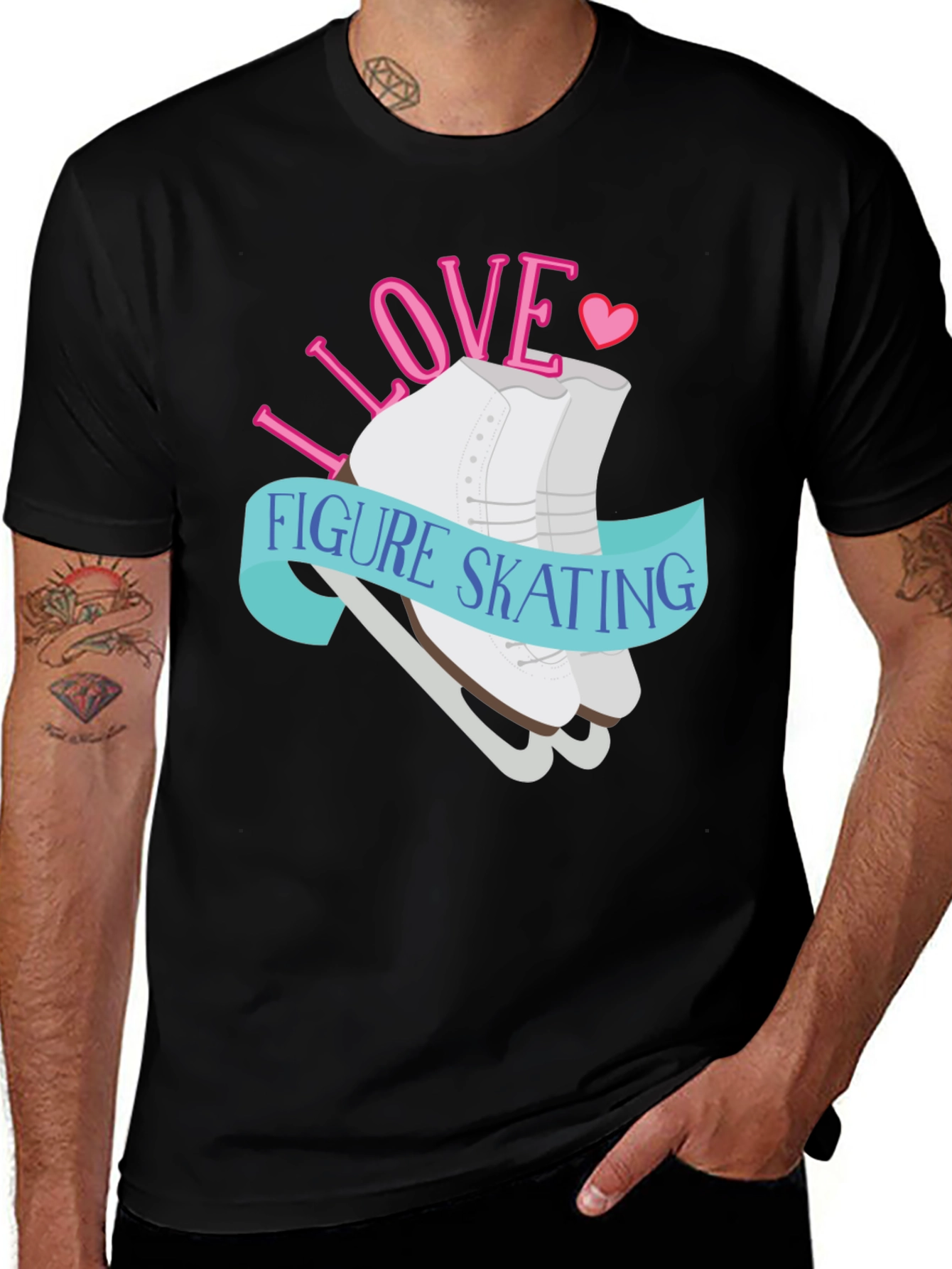 I Love Figure Skating Graphic Tee Shirt