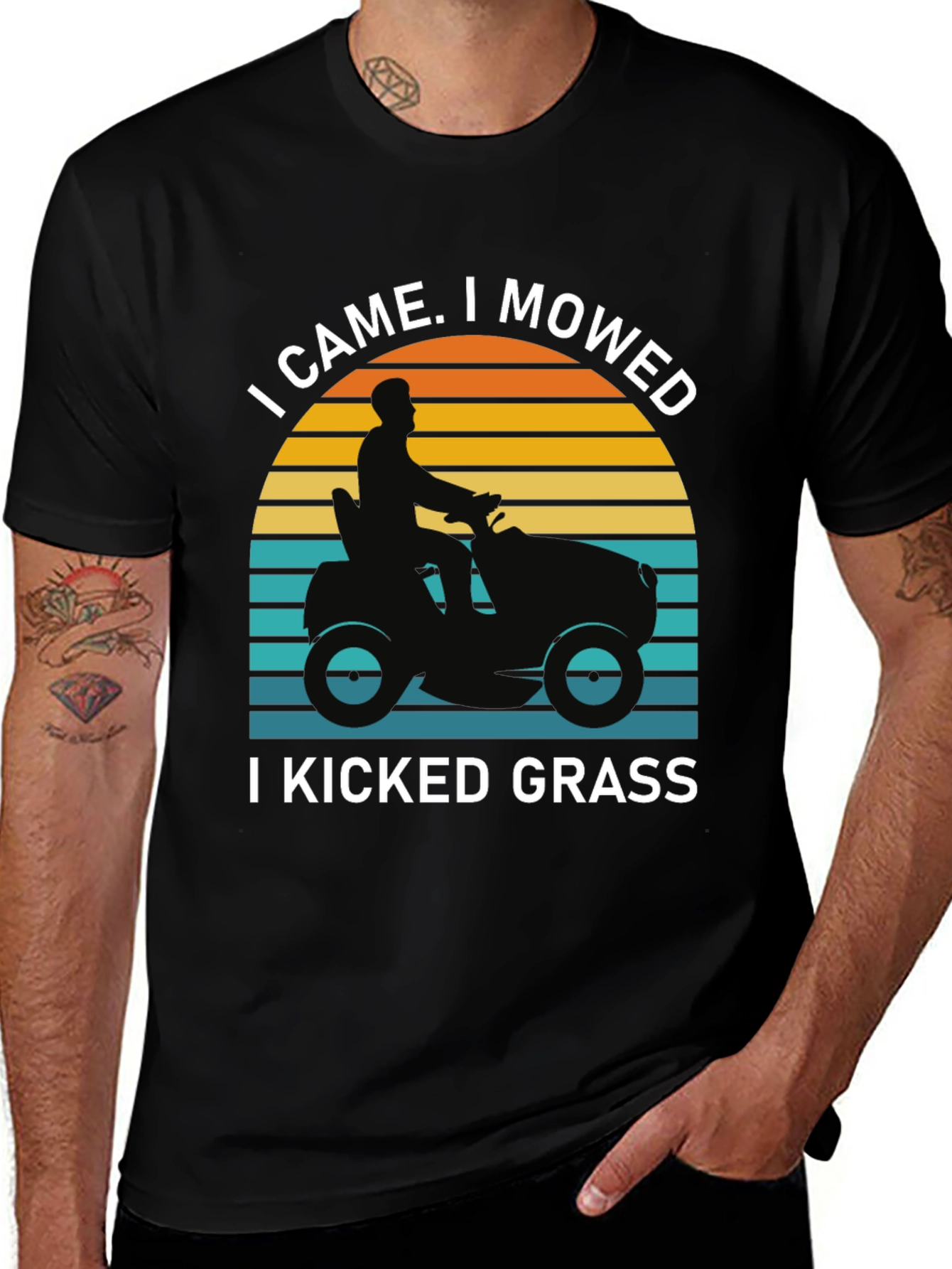 Variant 23 of I Came I Mowed I Kicked Grass Black T-Shirt