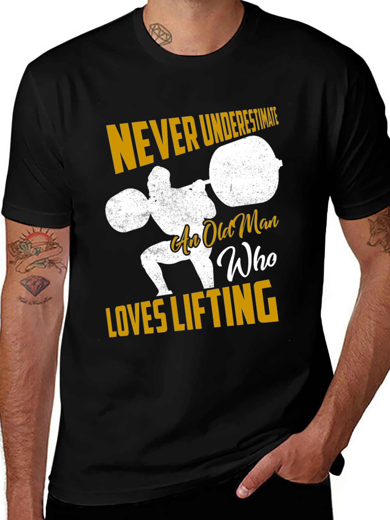 Variant 6 of Never Underestimate Old Man Lifting T-Shirt