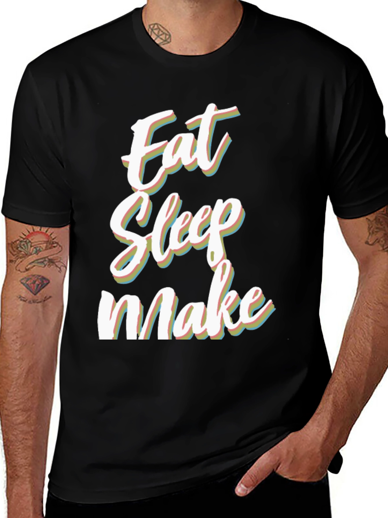 Variant 12 of Eat Sleep Make Black Graphic Tee