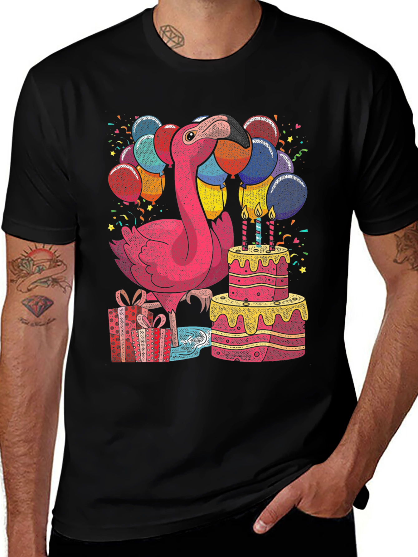 Variant 27 of Flamingo Birthday Party Graphic T-Shirt