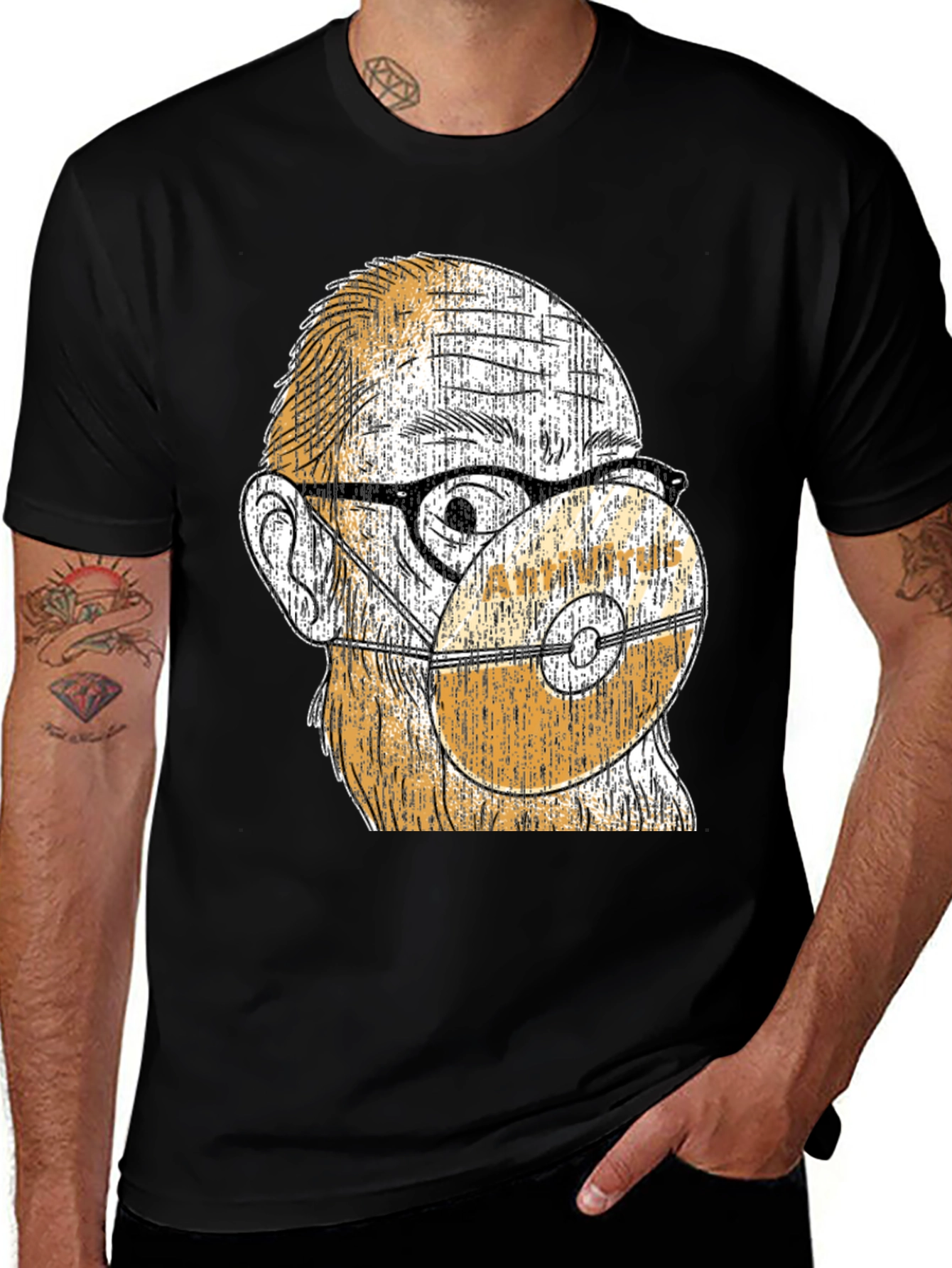 Variant 11 of Unique Graphic Tee - CD Mask Design