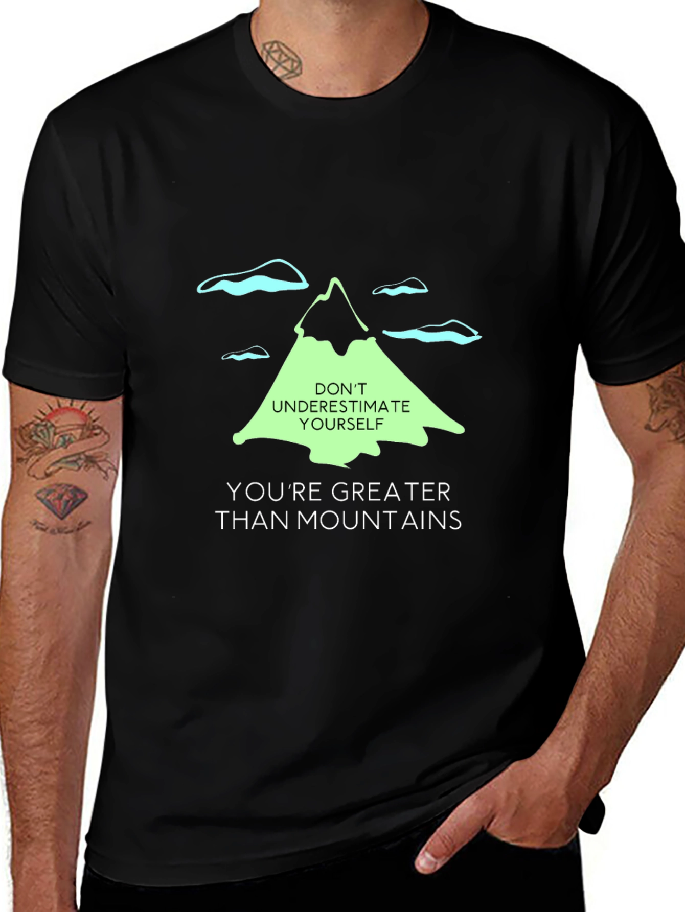Variant 4 of Motivational Graphic Tee - Greater Than Mountains