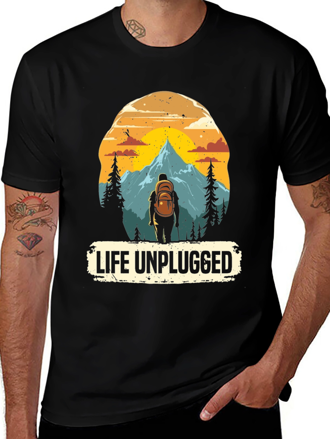 Variant 26 of Life Unplugged Graphic Tee - Nature Adventure Shirt