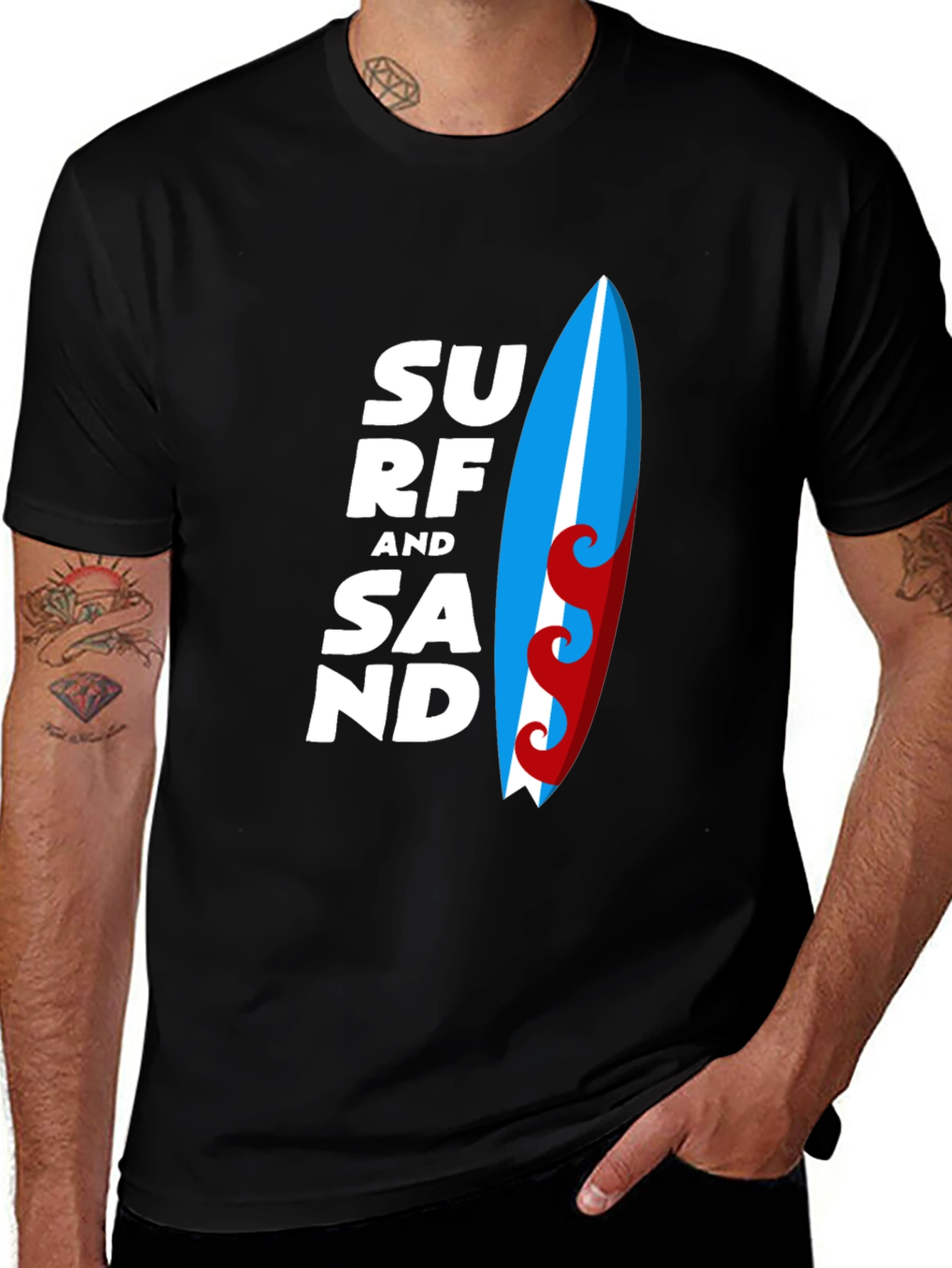 Surf and Sand Graphic T-Shirt - Black