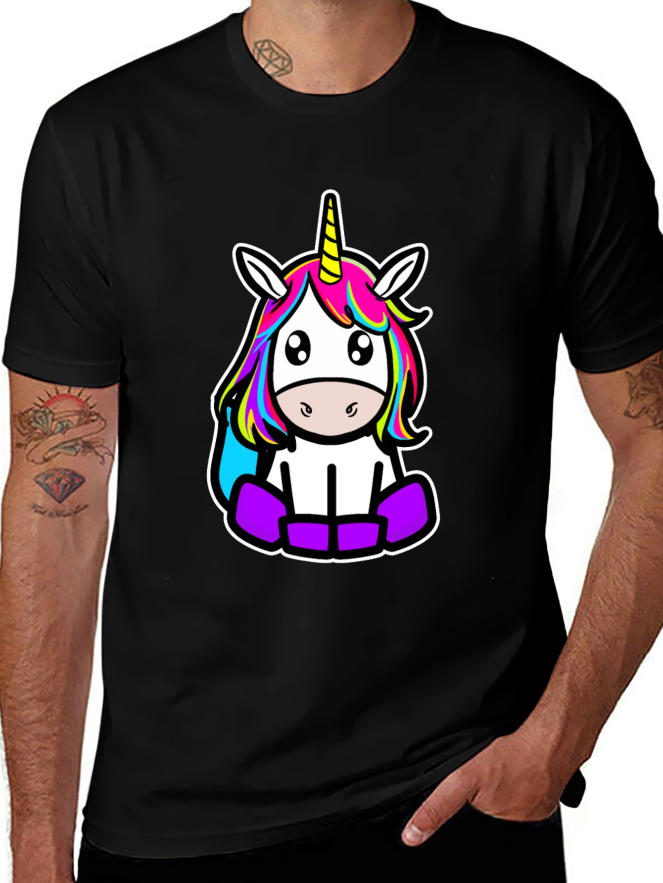 Variant 15 of Unicorn Graphic Black T-Shirt