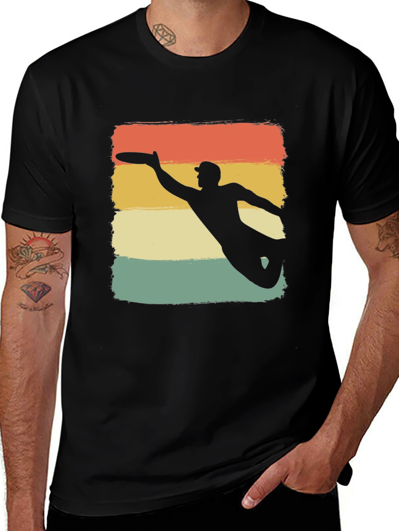 Variant 24 of Retro Ultimate Frisbee Silhouette T-Shirt