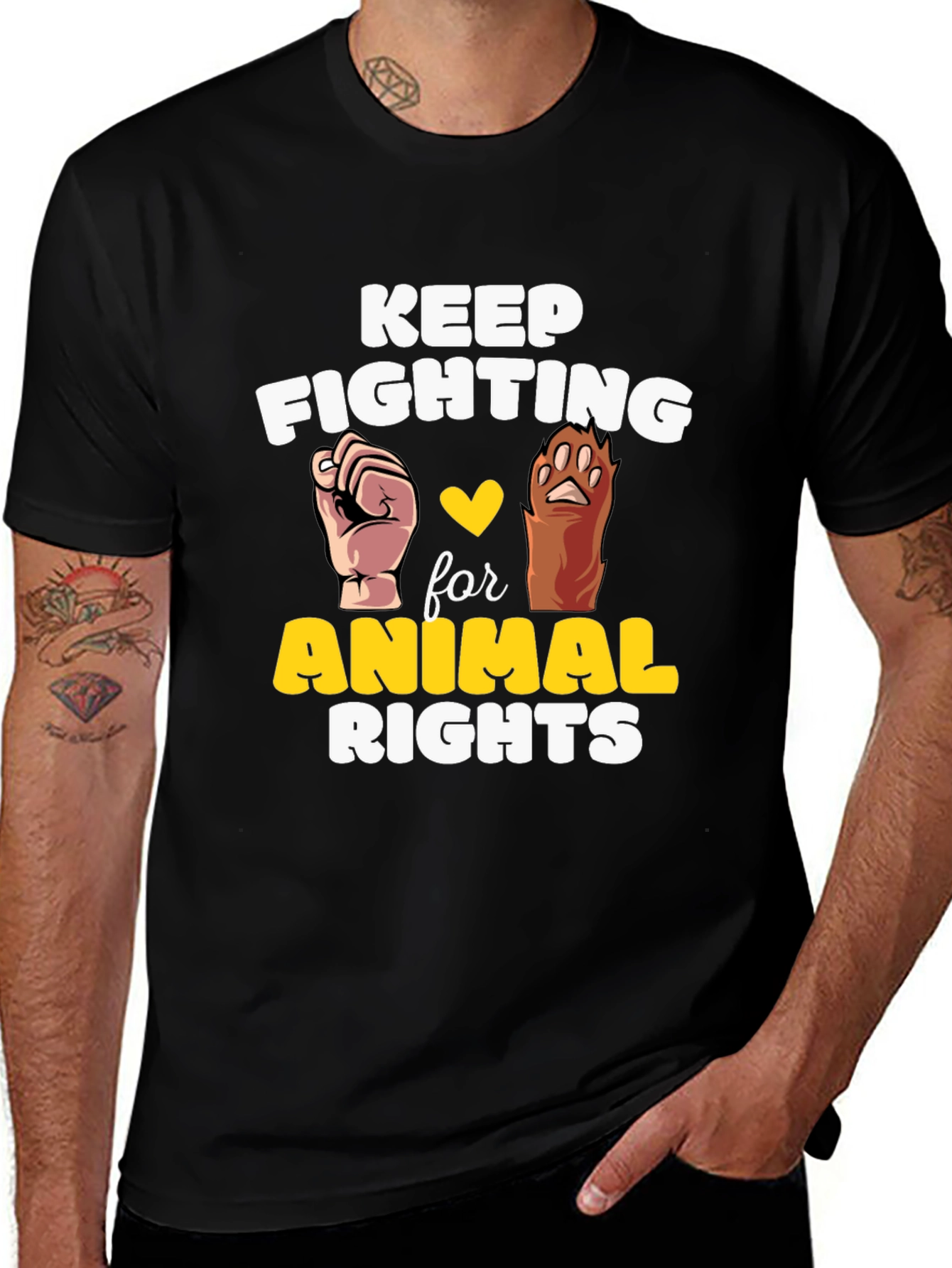 Variant 21 of Animal Rights Tee - Keep Fighting for Animals