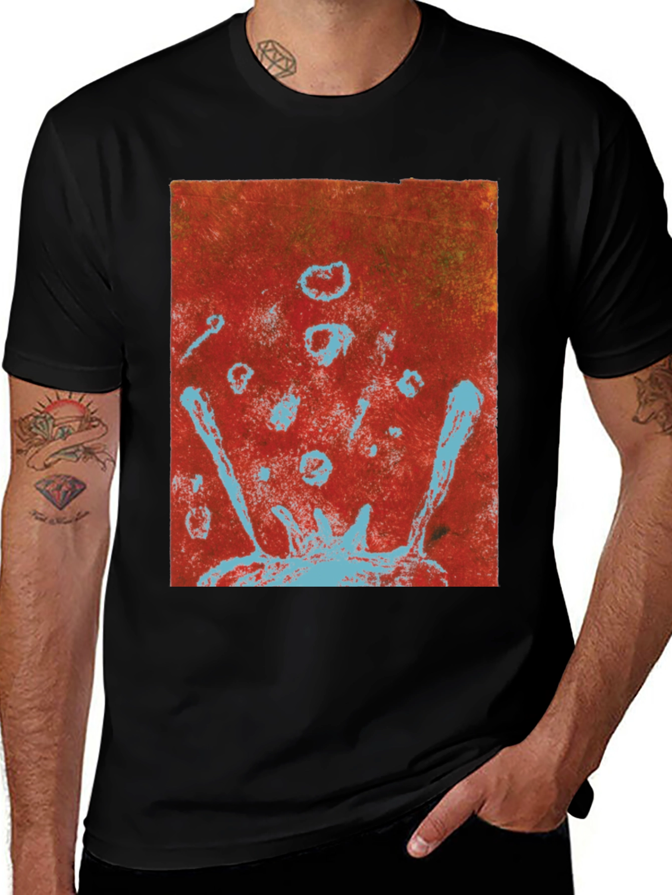 Variant 23 of Abstract Graphic Print Crew Neck T-Shirt