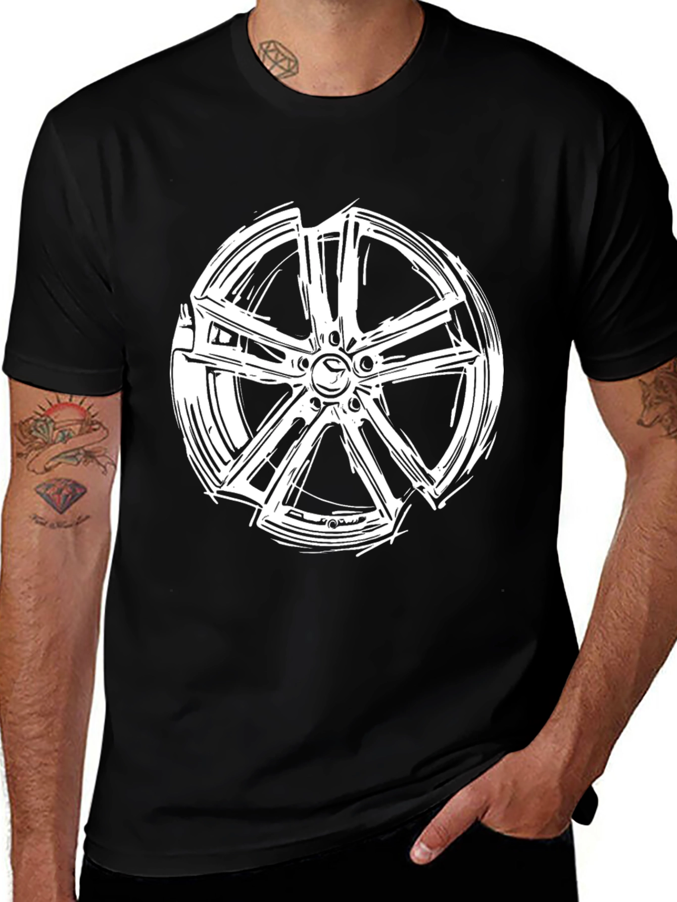 Variant 12 of Car Wheel Graphic Tee - Automotive Enthusiast Style