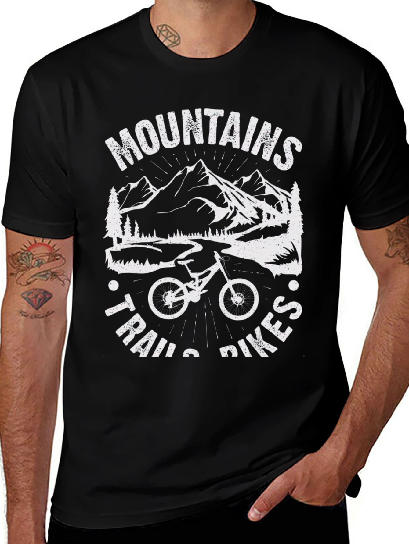 Variant 30 of Mountains Trails Bikes T-Shirt