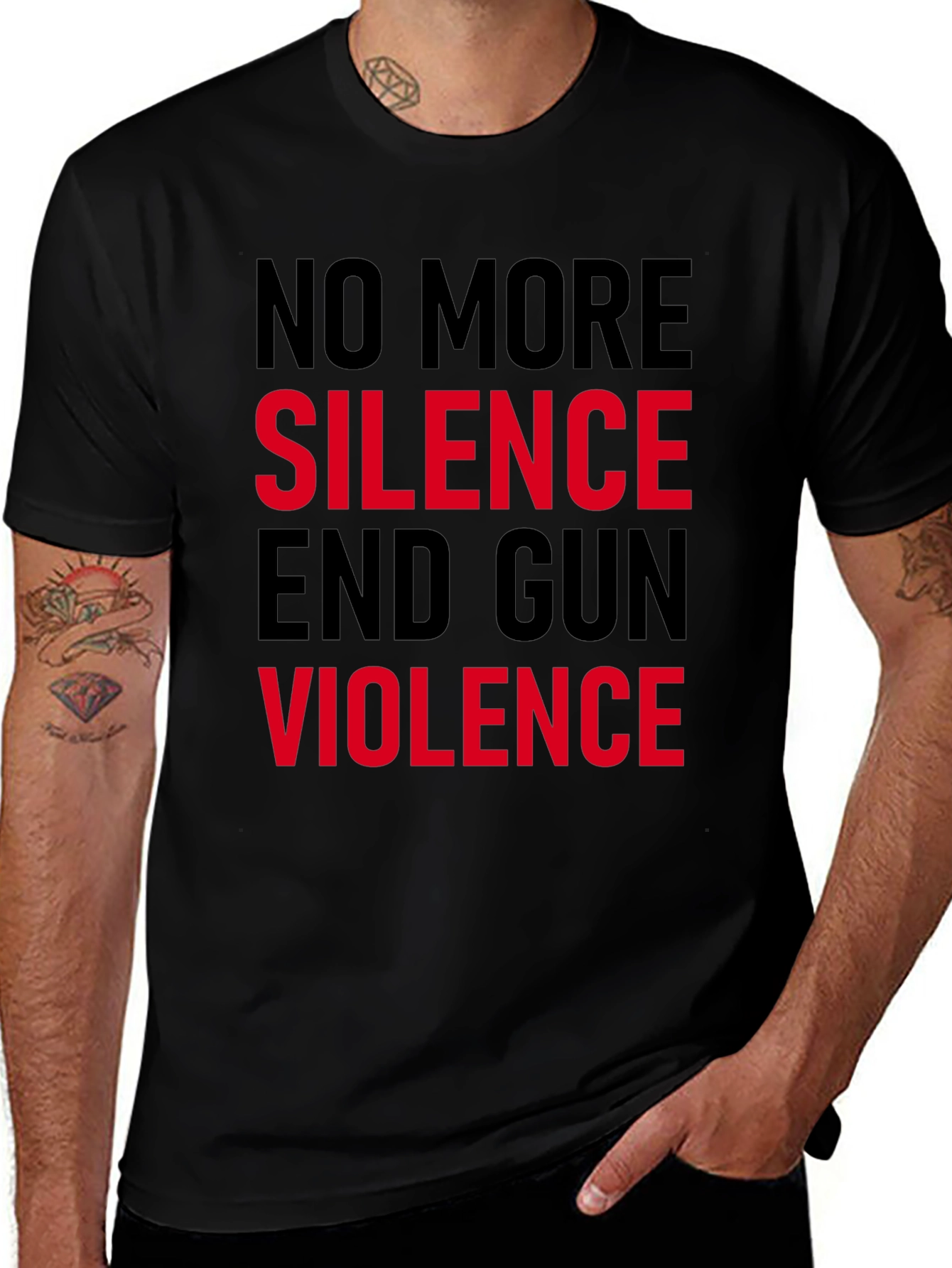 Variant 19 of No More Silence End Gun Violence Graphic Tee