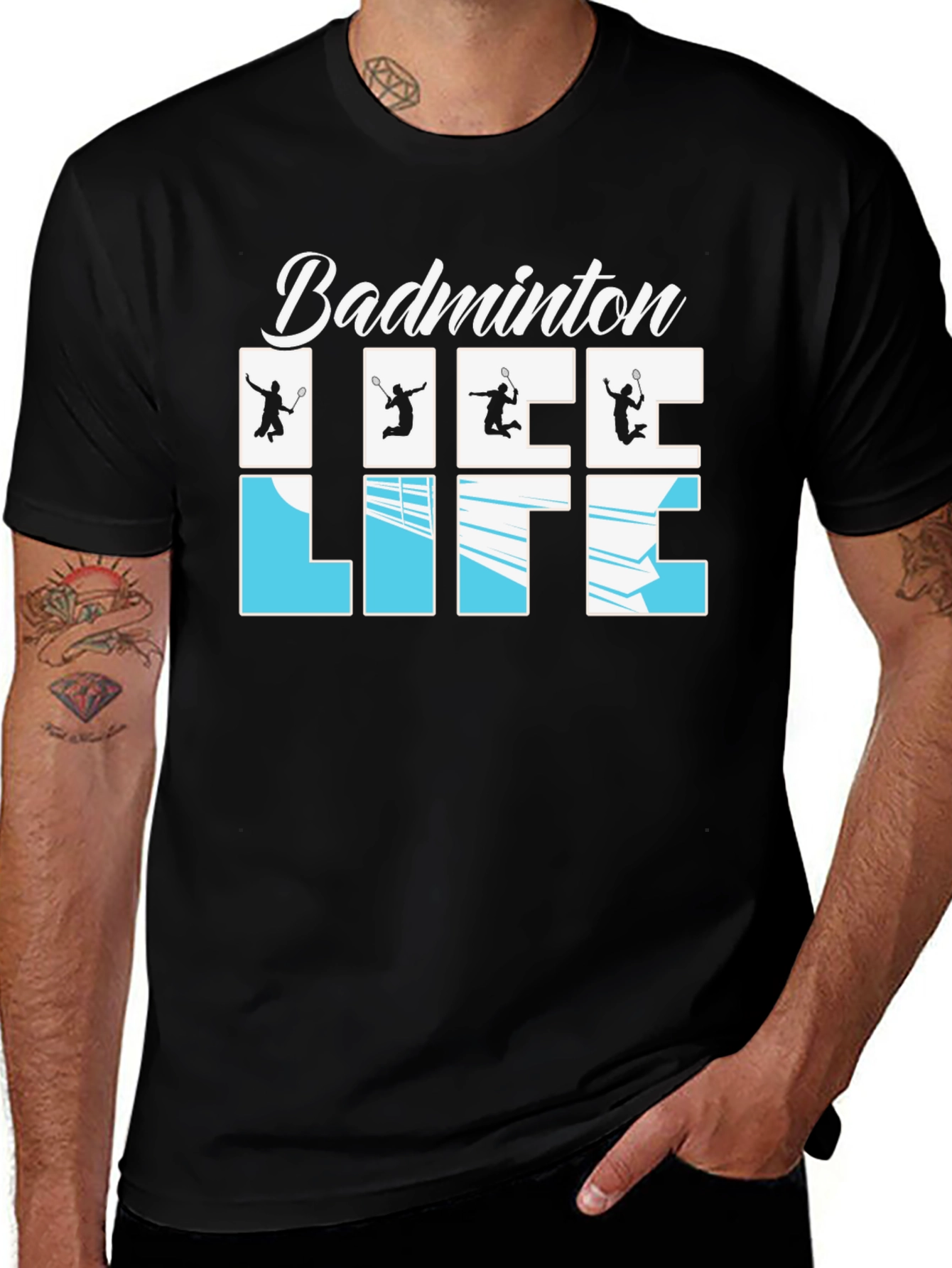 Variant 25 of Badminton Life Graphic T-Shirt