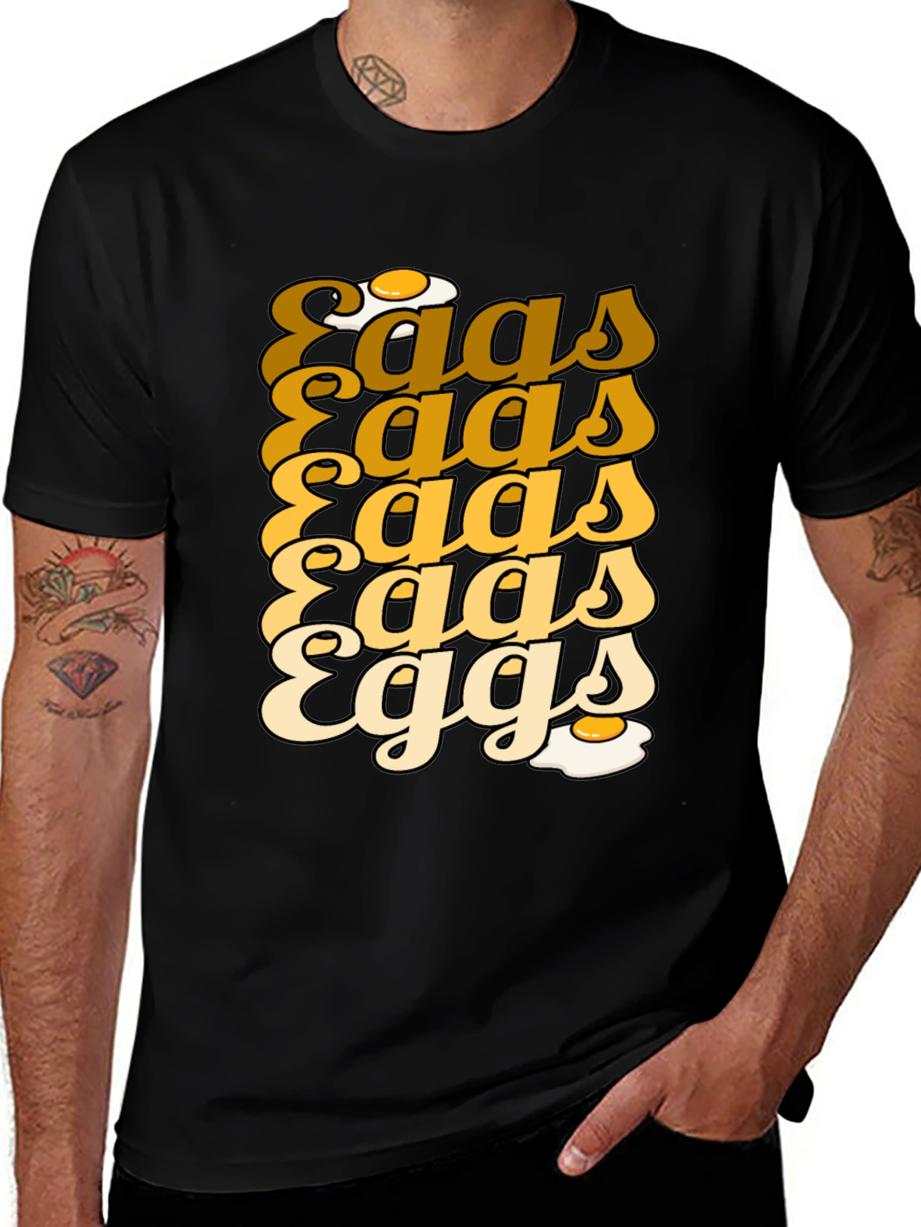 Variant 17 of Funny Eggs Graphic T-Shirt - Quirky Foodie Tee