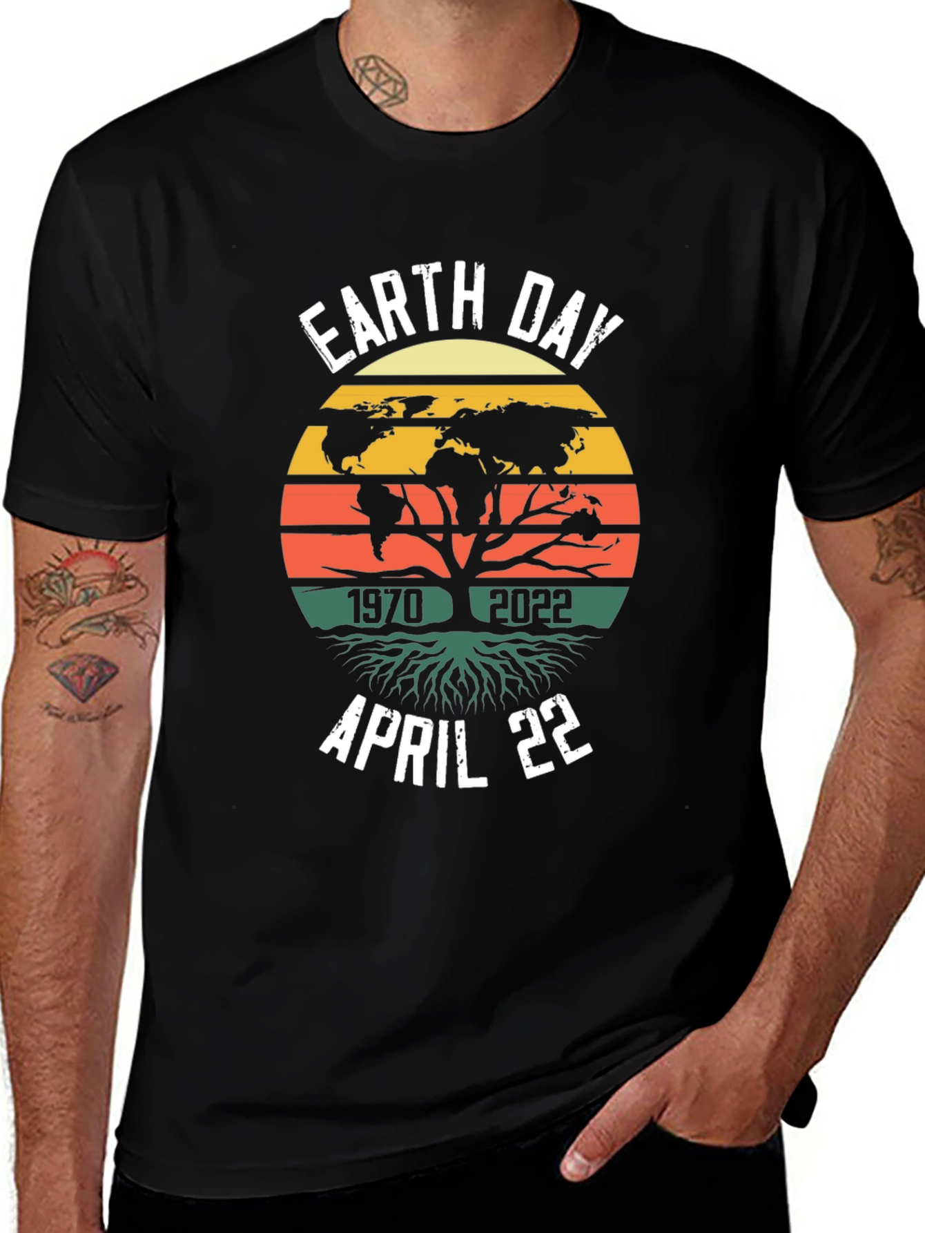 Earth Day T-Shirt - Tree Globe Graphic