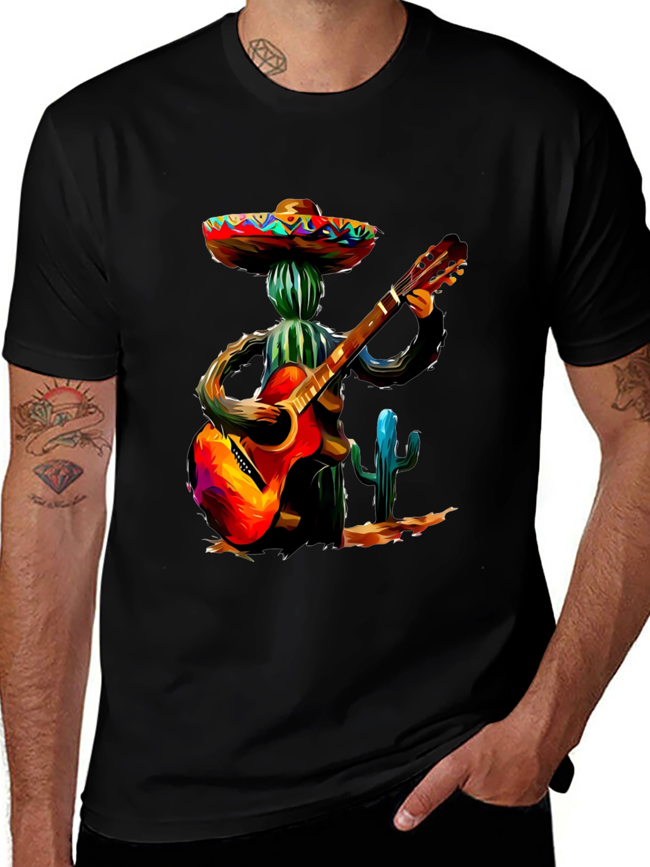 Black Cactus Mariachi T-Shirt main image