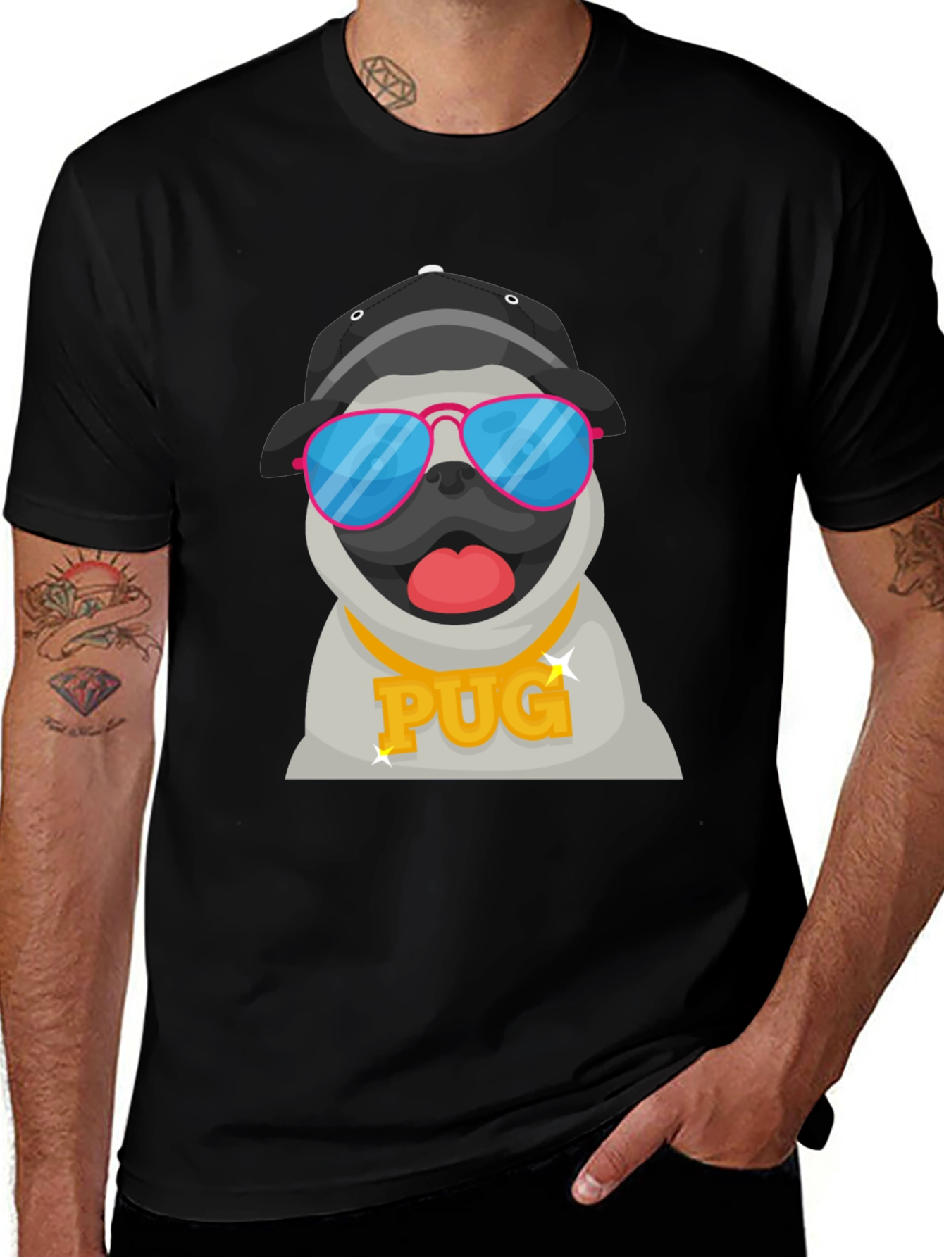 Variant 4 of Cool Pug Graphic T-Shirt