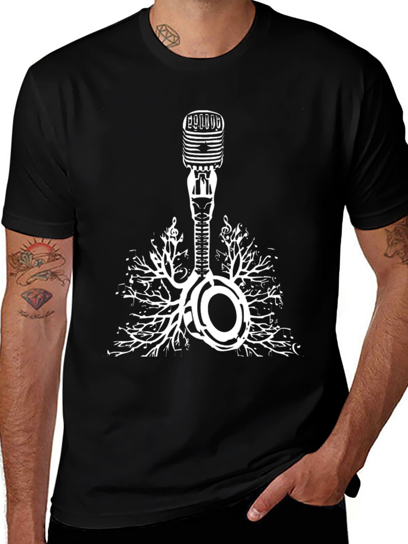 Variant 20 of Music Roots Microphone Graphic Tee