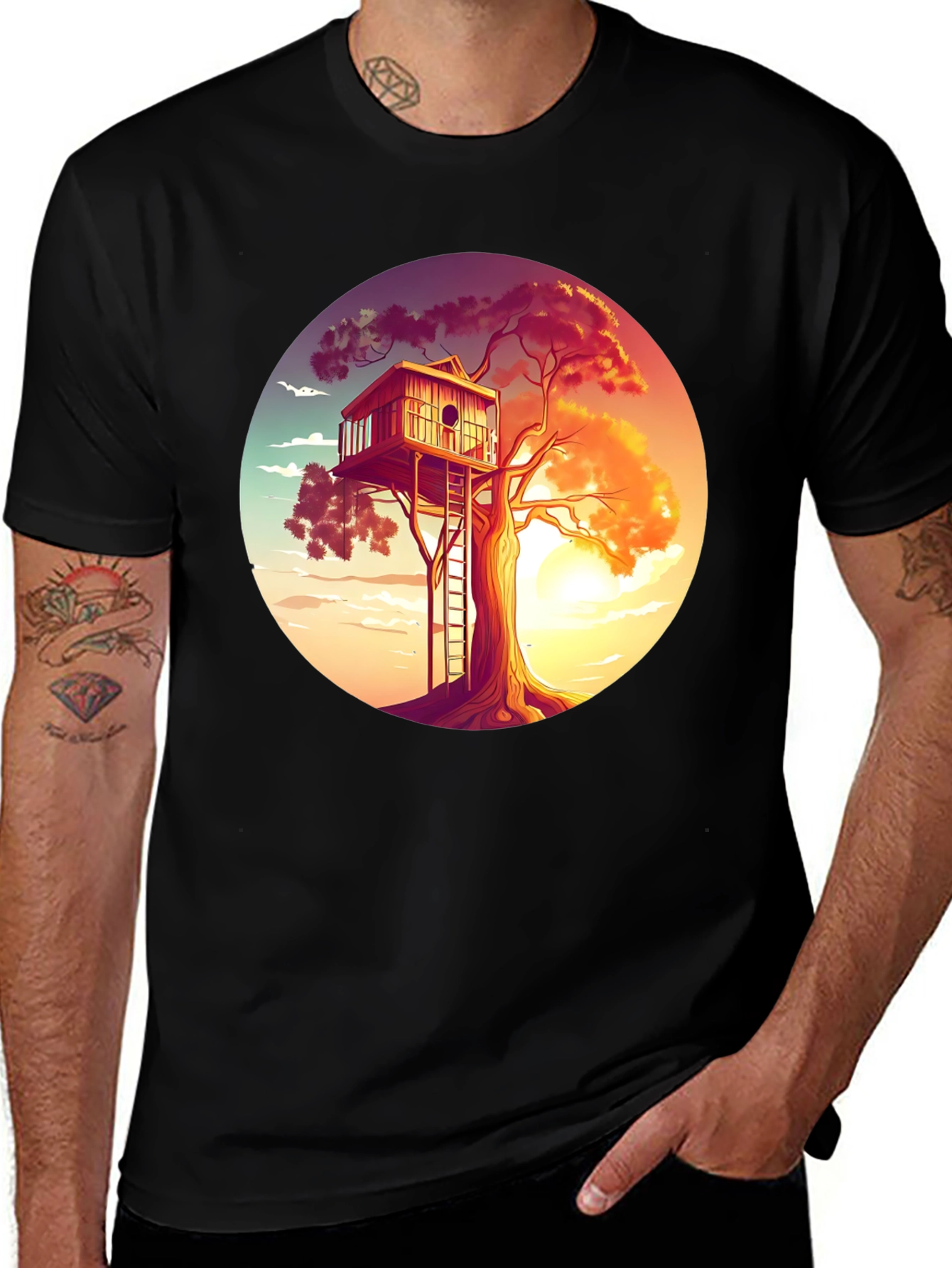 Variant 5 of Treehouse T-Shirt: Sunset Adventure