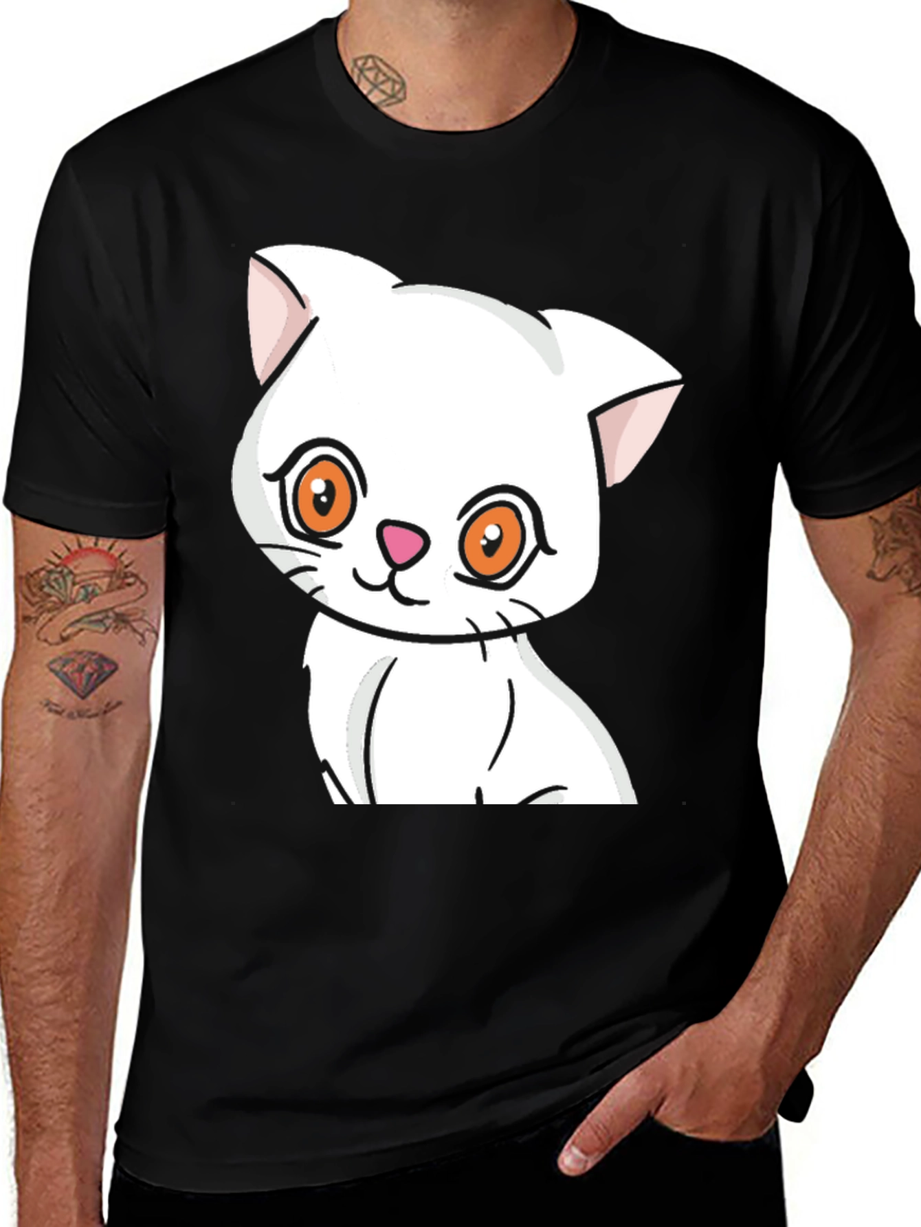 Variant 10 of Cute Cartoon Cat Graphic Tee