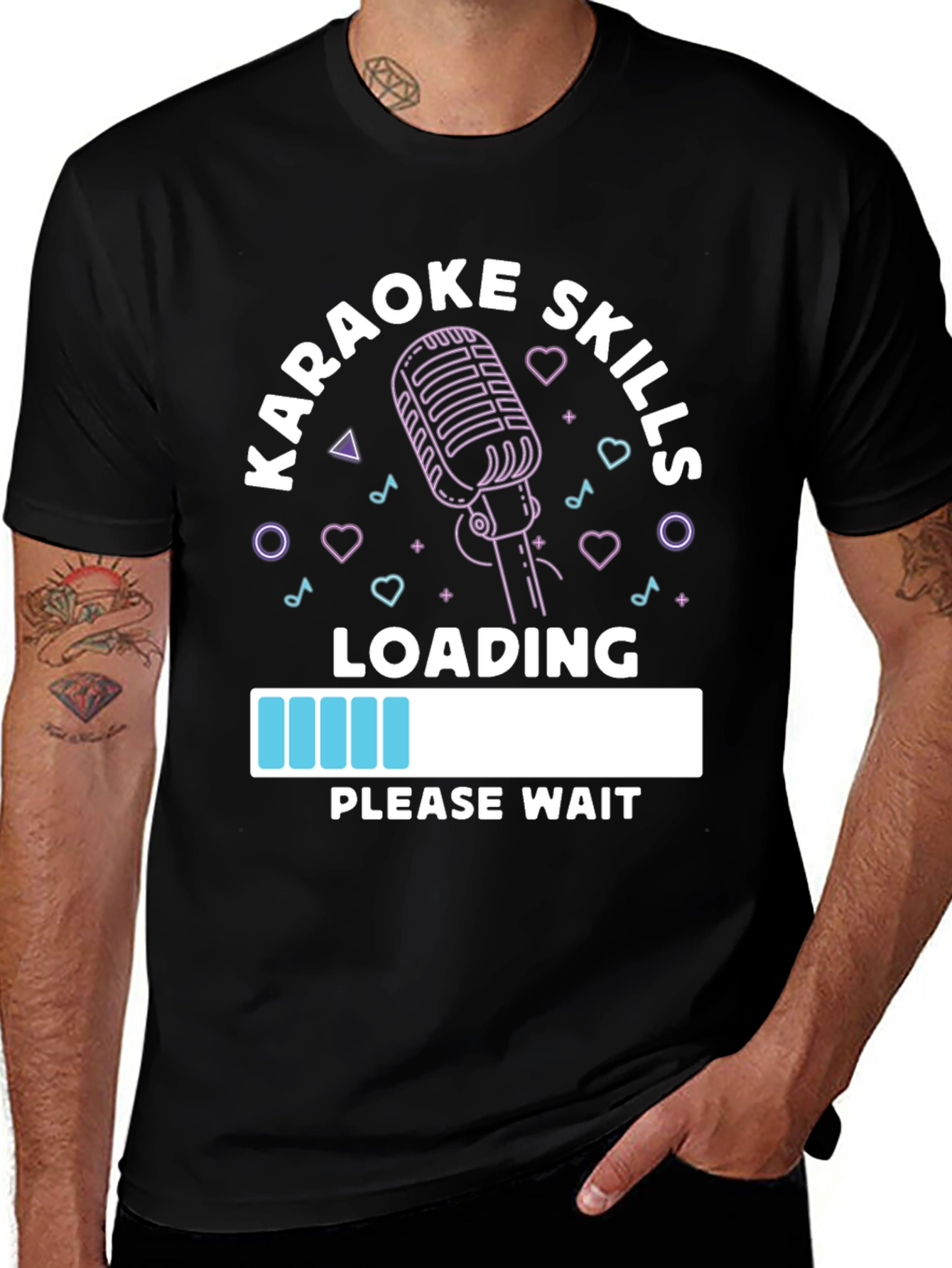 Variant 6 of Karaoke Skills Loading Black T-Shirt