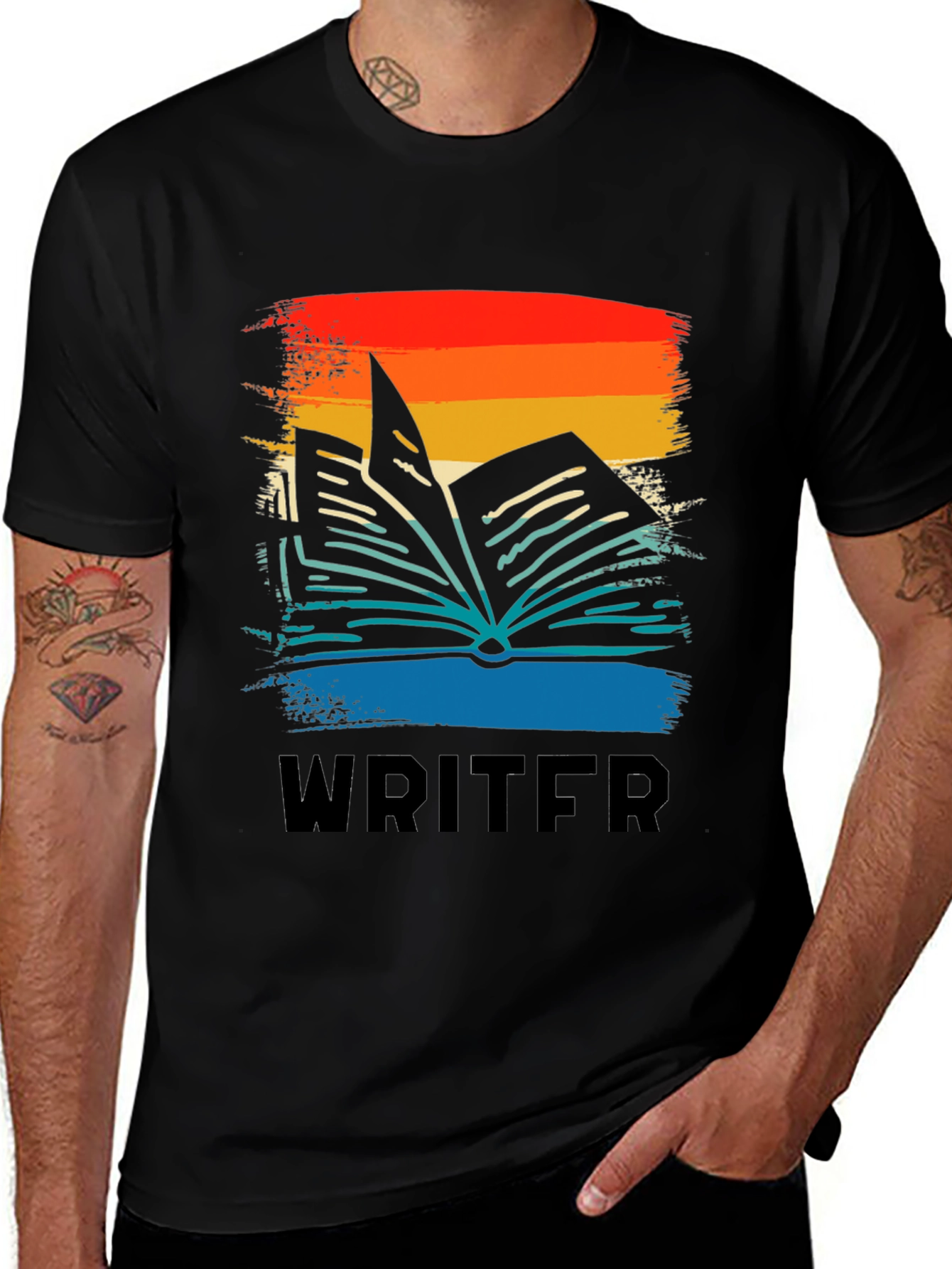 Variant 8 of Writer Book Graphic T-Shirt - Unisex Retro Style