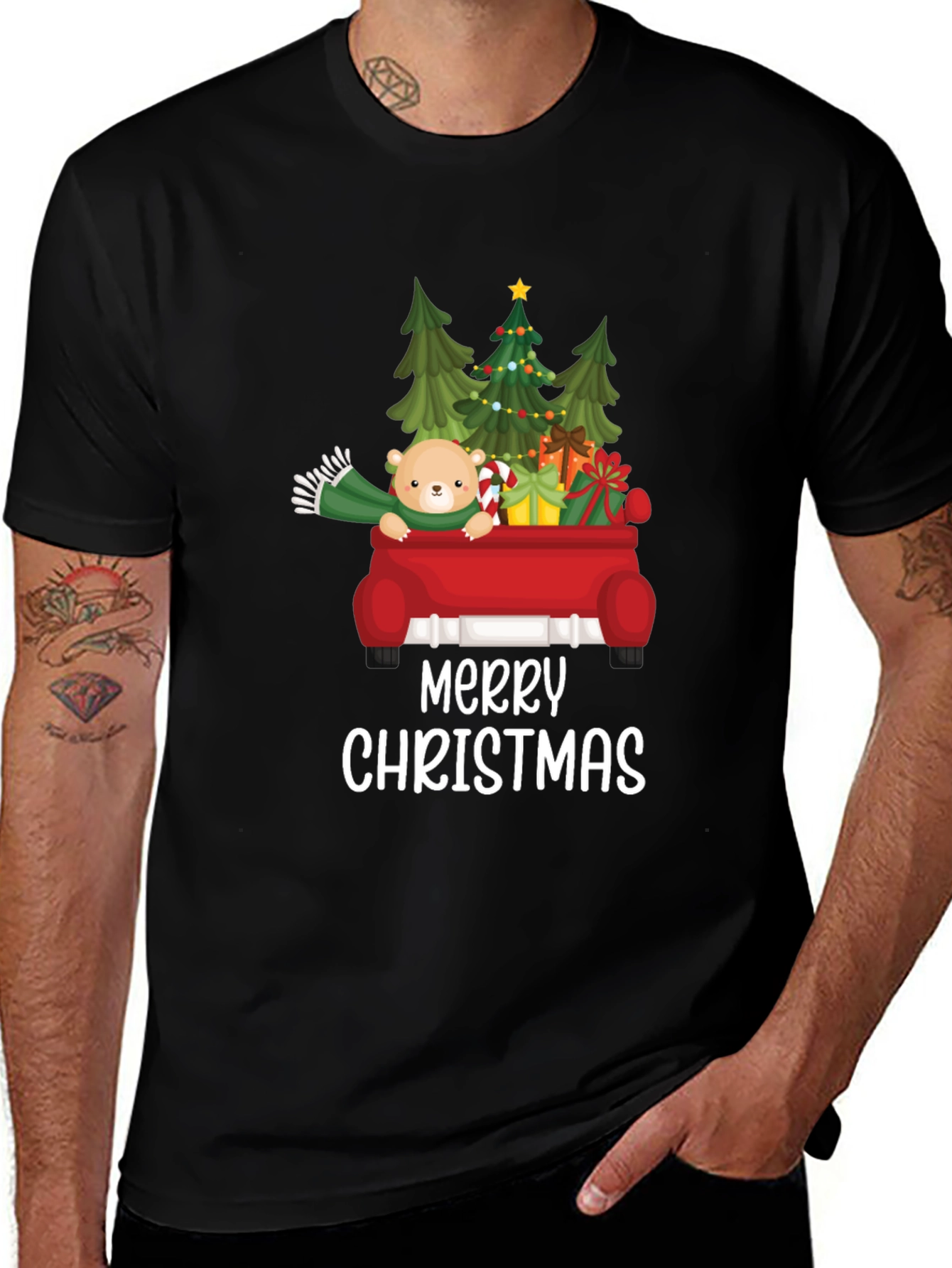 Merry Christmas Teddy Bear Truck T-Shirt