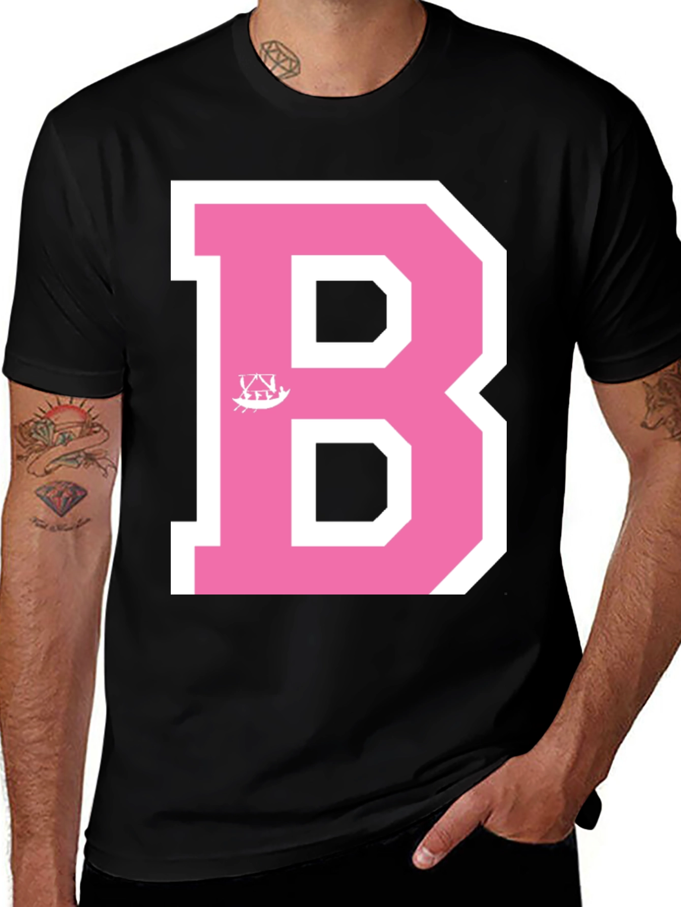 Variant 20 of Varsity "B" Graphic Tee - Black