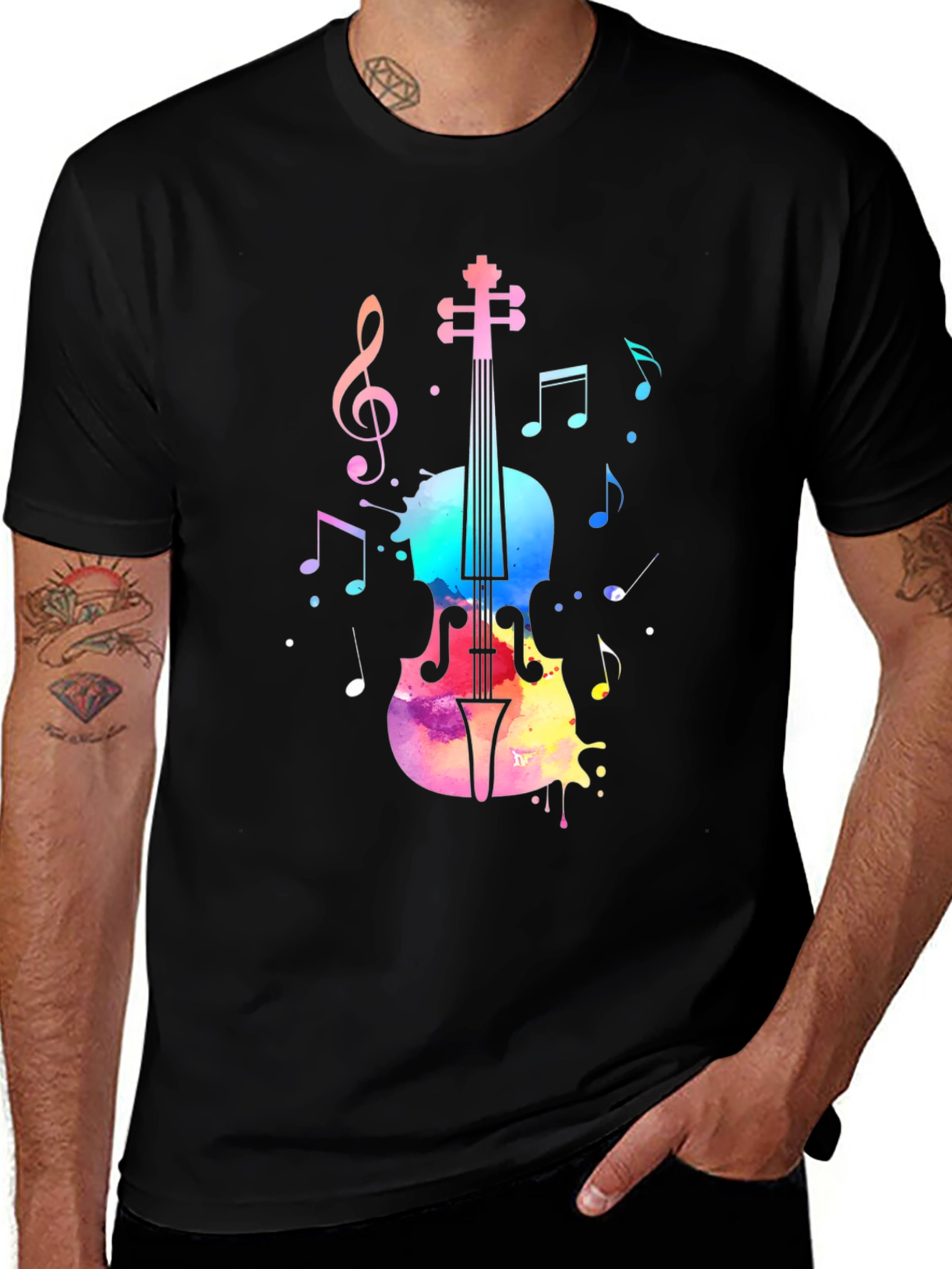Variant 8 of Musical Violin Graphic Print Tee