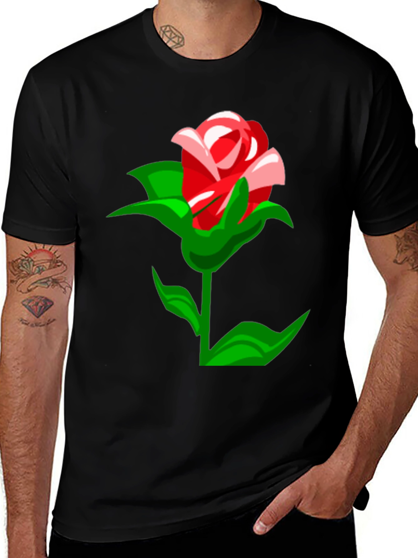 Variant 30 of Rose Graphic T-Shirt - Stylish Men's Tee