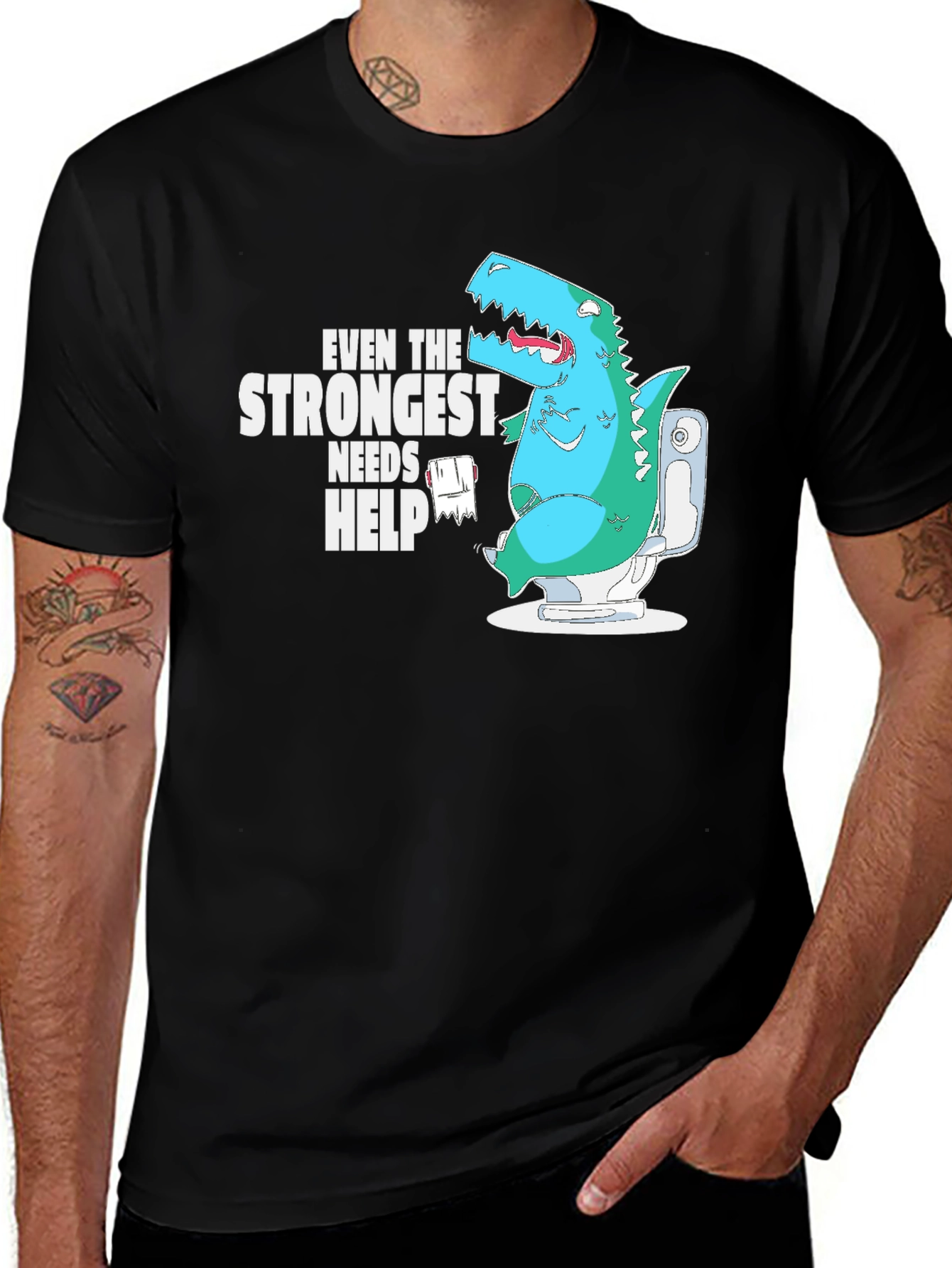 Variant 15 of Dino Needs Help Funny T-Shirt